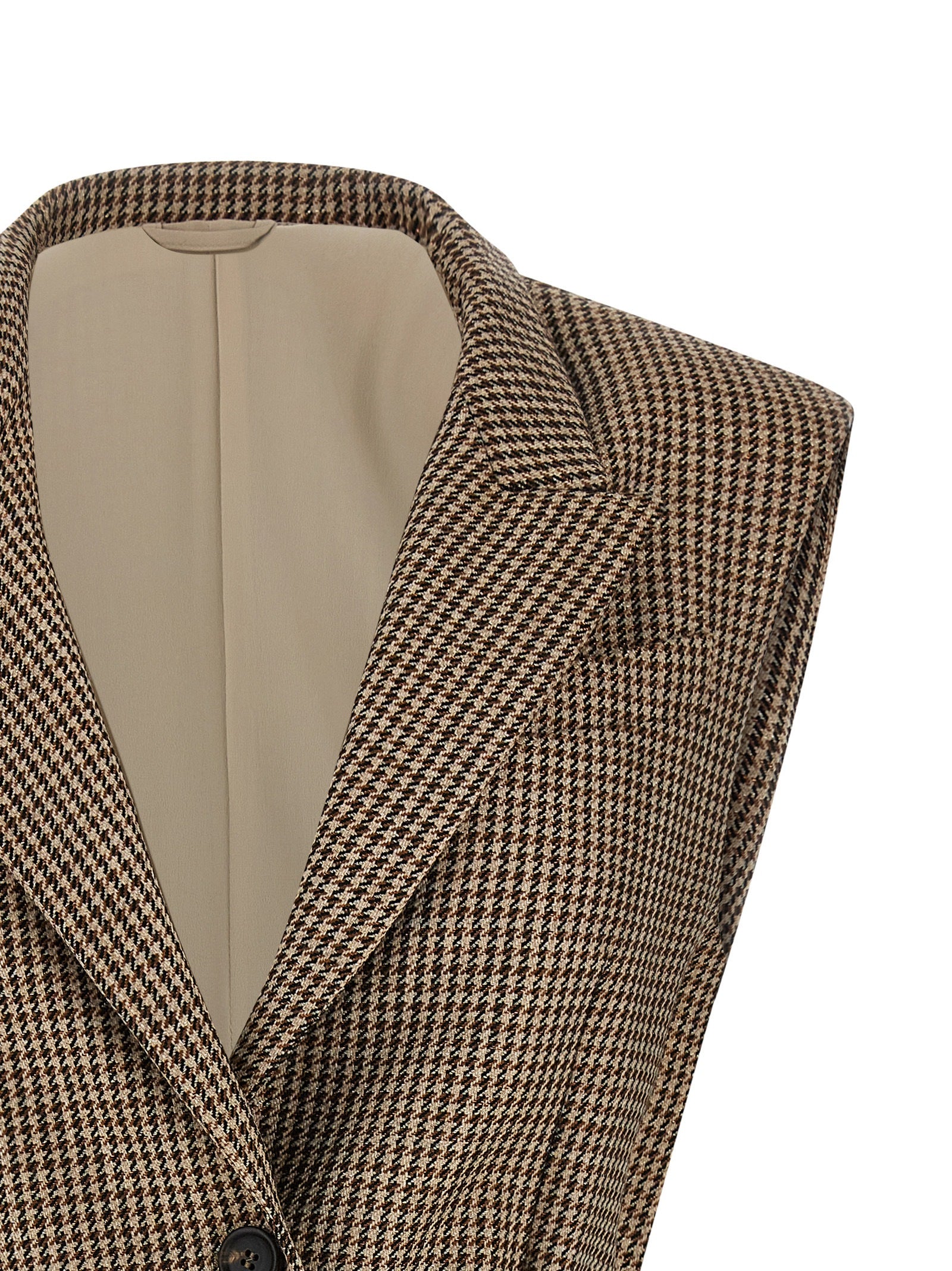 Brunello Cucinelli Beige Virgin Wool Sleeveless Jacket Brunello Cucinelli