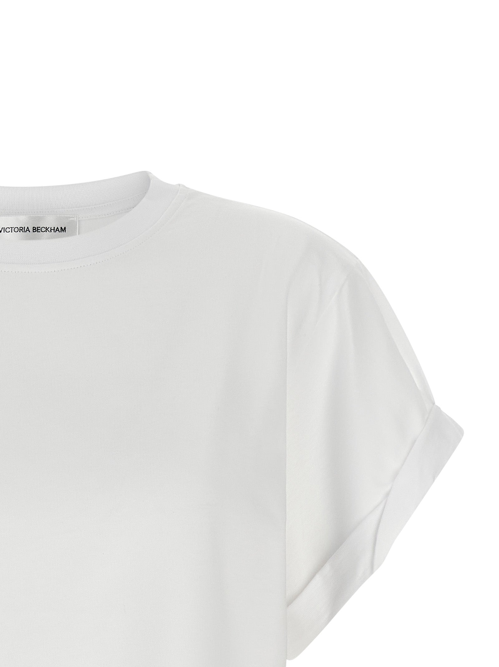 Victoria Beckham White Cotton T-Shirt Victoria Beckham