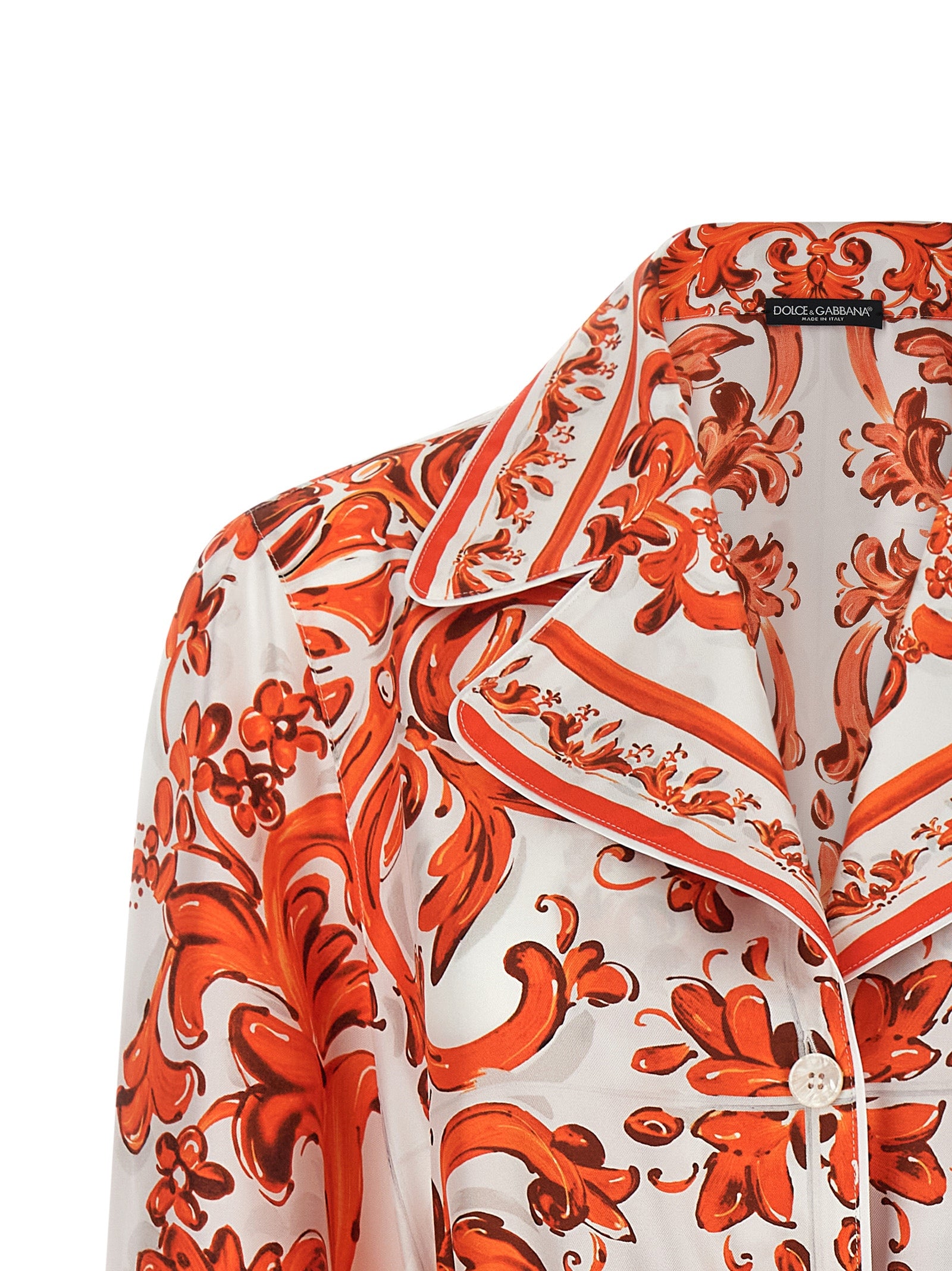 Dolce & Gabbana Orange Silk Blouse Dolce & Gabbana
