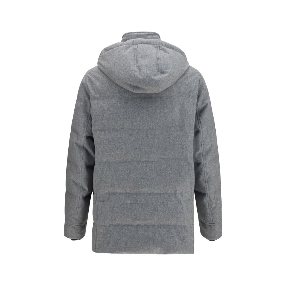 Brunello Cucinelli Gray Cashmere Full-Length Jacket
