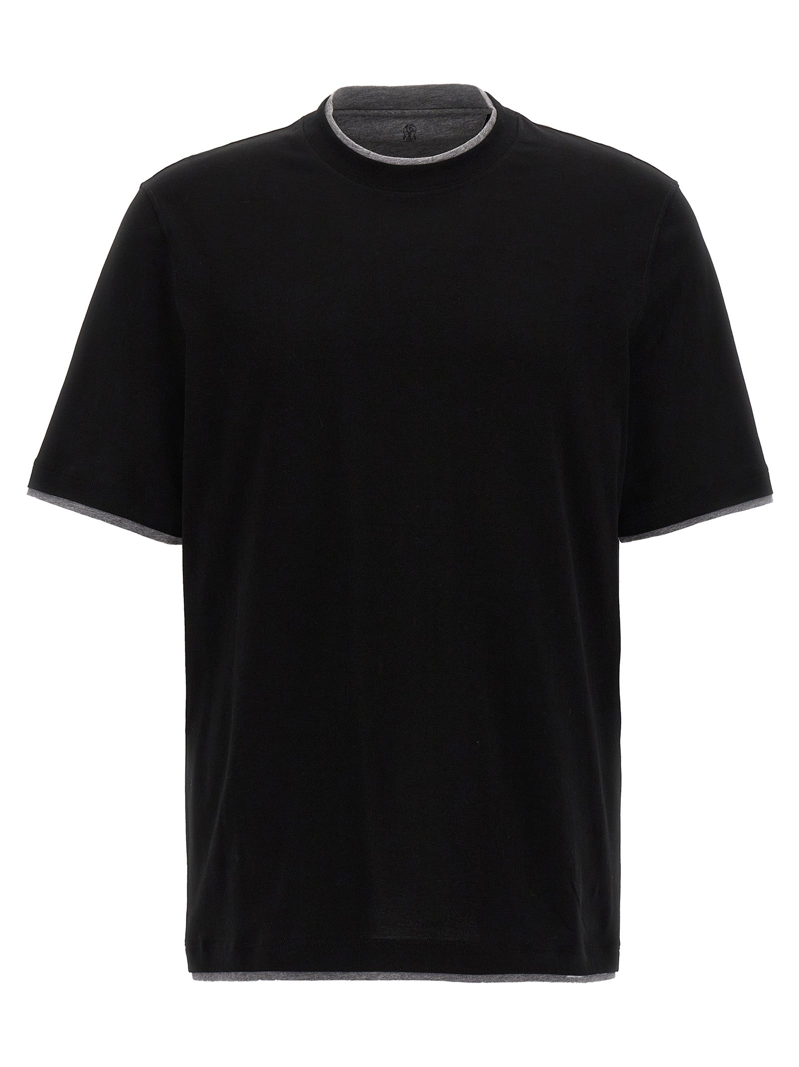 Brunello Cucinelli Black Cotton T-Shirt Brunello Cucinelli