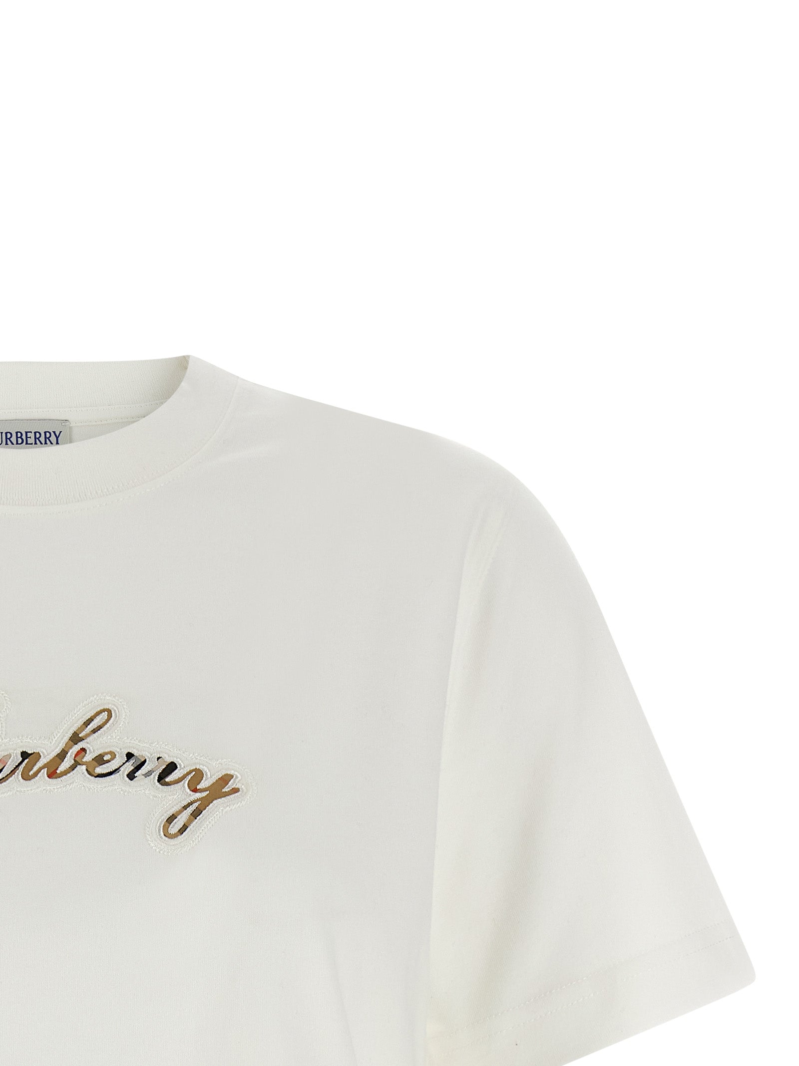 Burberry White Cotton T-Shirt Burberry