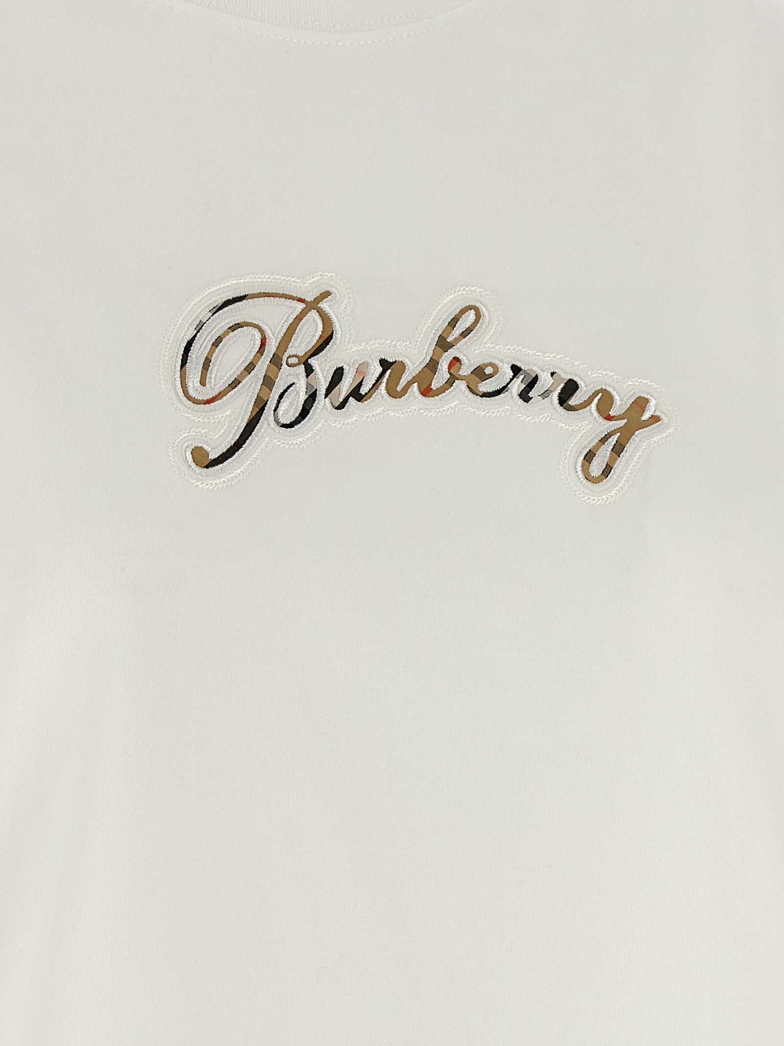 Burberry White Cotton T-Shirt Burberry