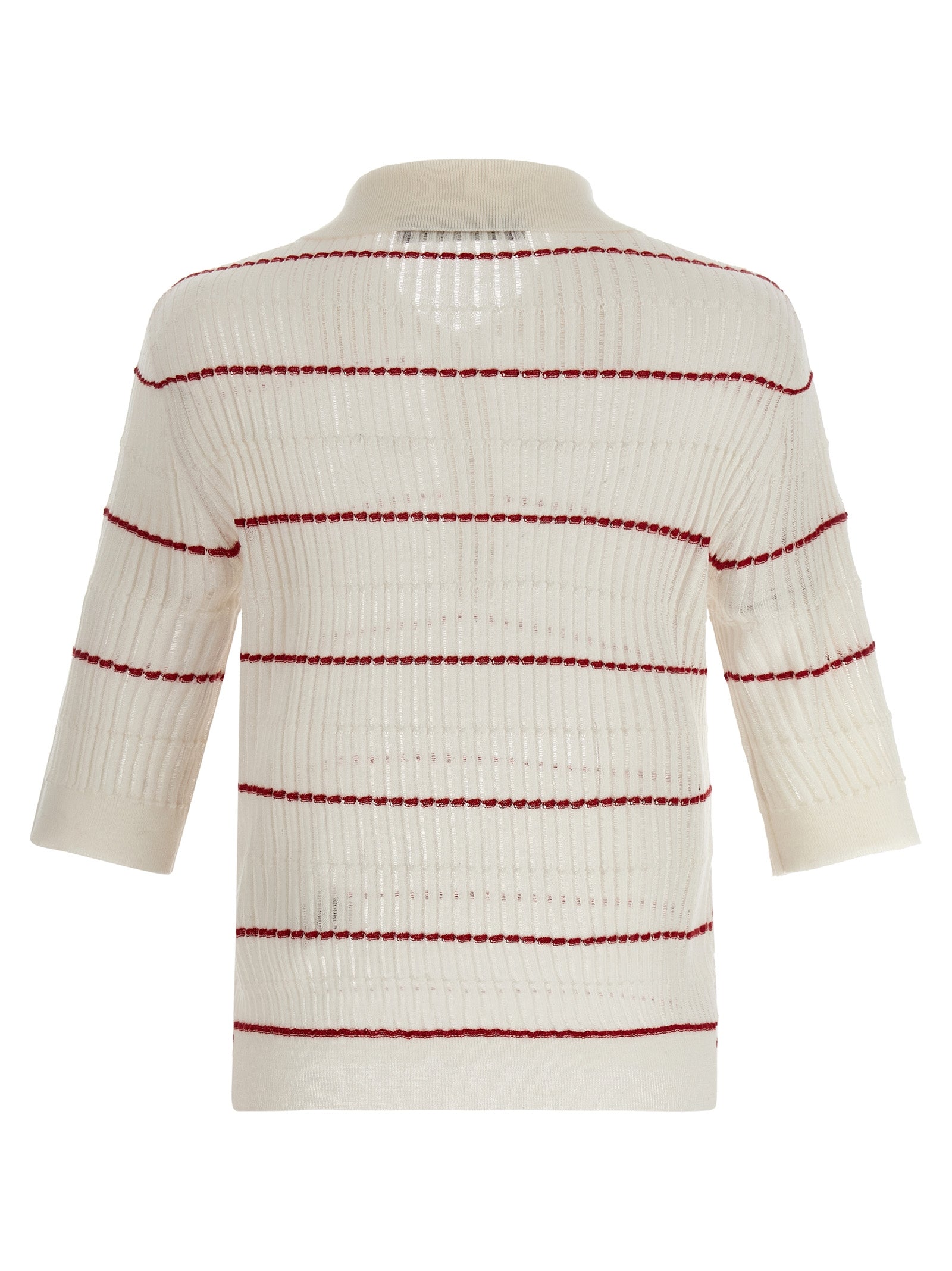 Max Mara White Silk Polo Shirt Max Mara