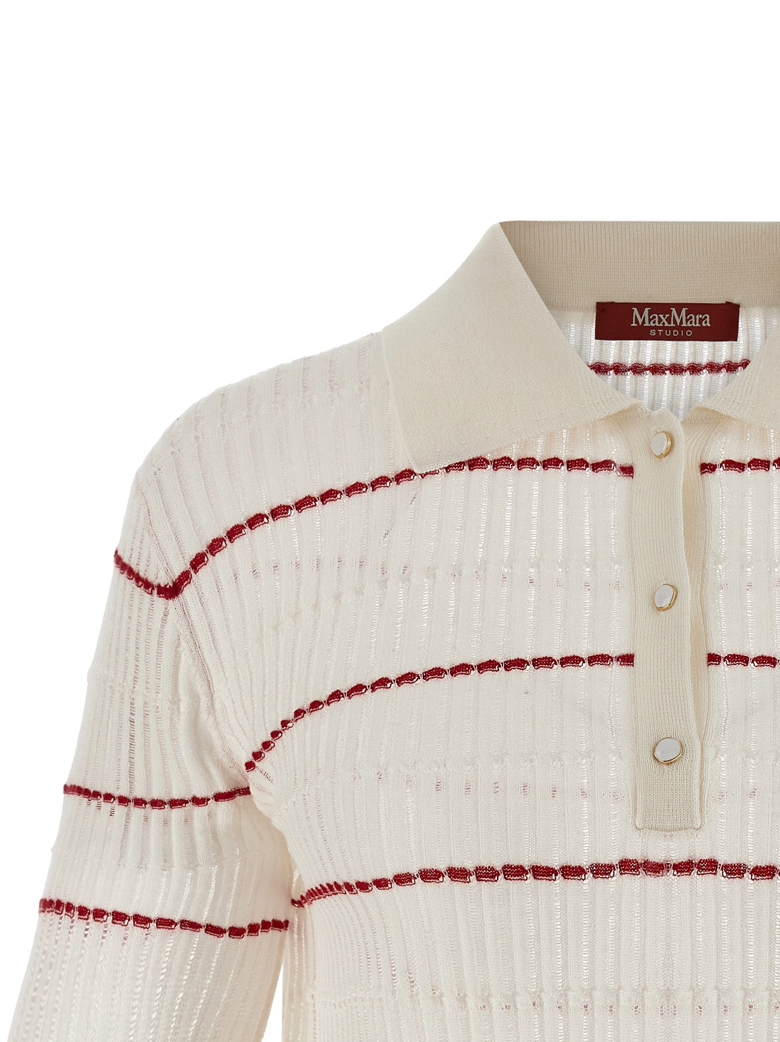 Max Mara White Silk Polo Shirt Max Mara
