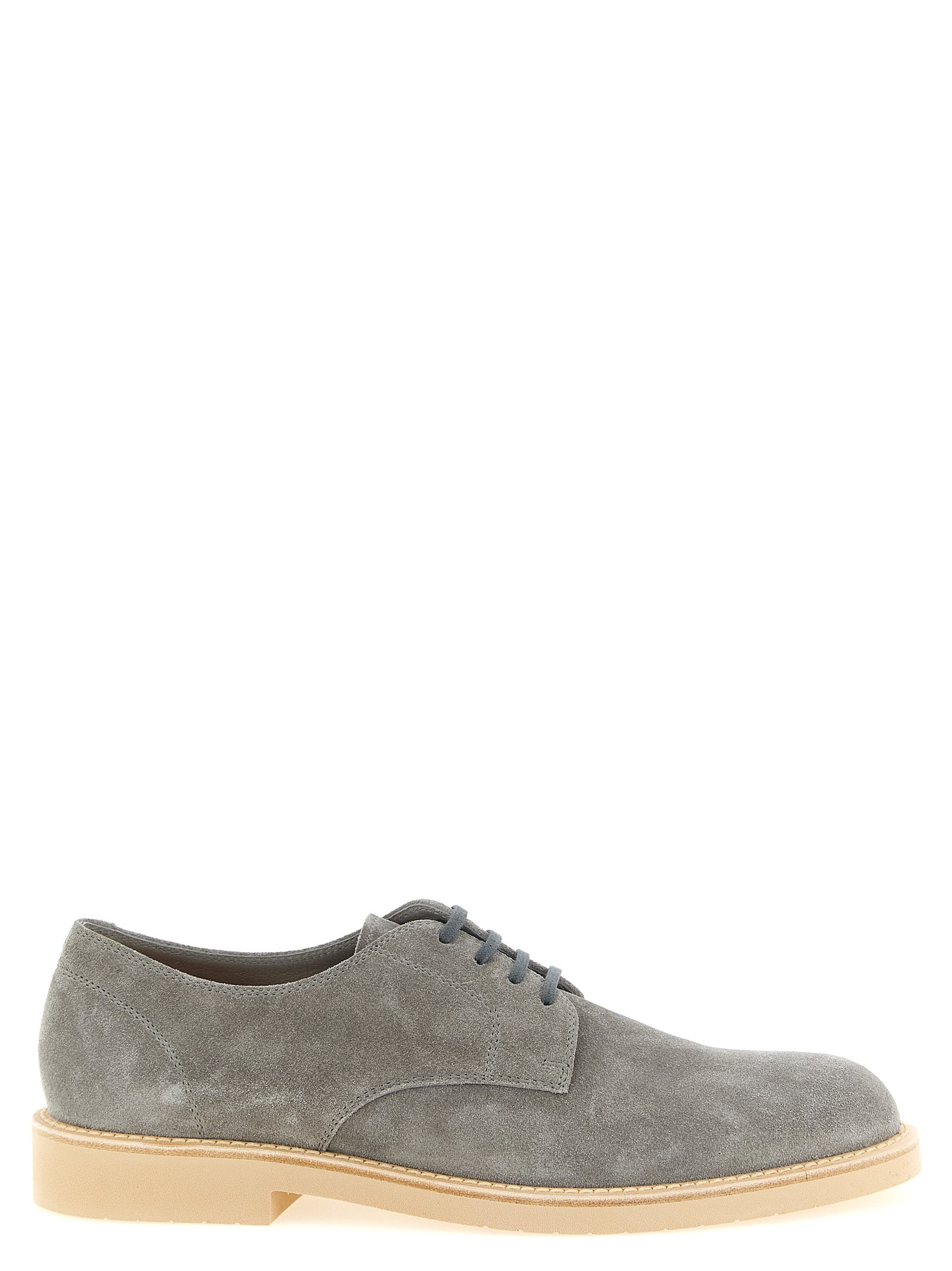Brunello Cucinelli Gray Leather Oxfords And Derbies Brunello Cucinelli