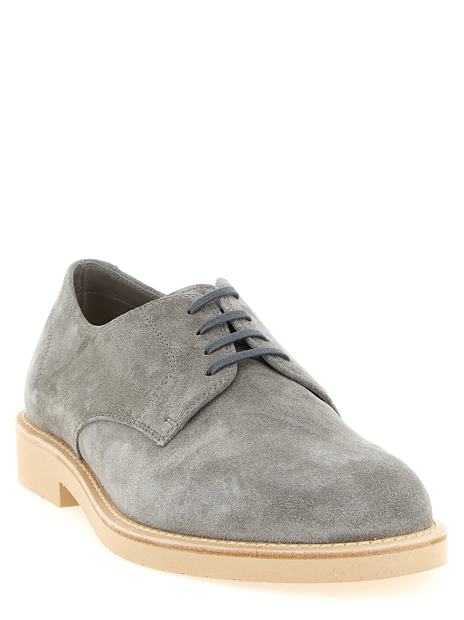 Brunello Cucinelli Gray Leather Oxfords And Derbies Brunello Cucinelli