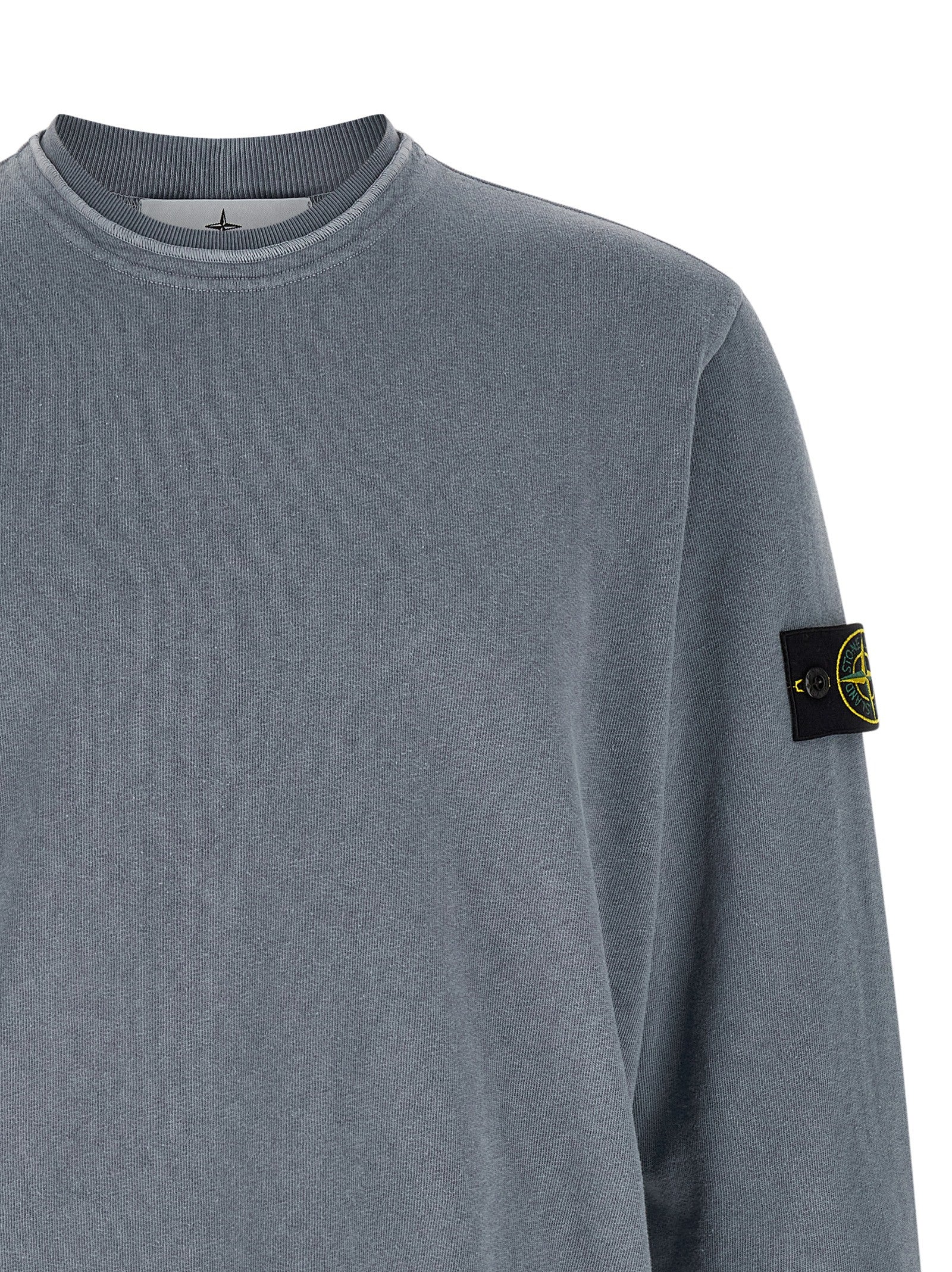Stone Island Blue Cotton Sweatshirt Stone Island