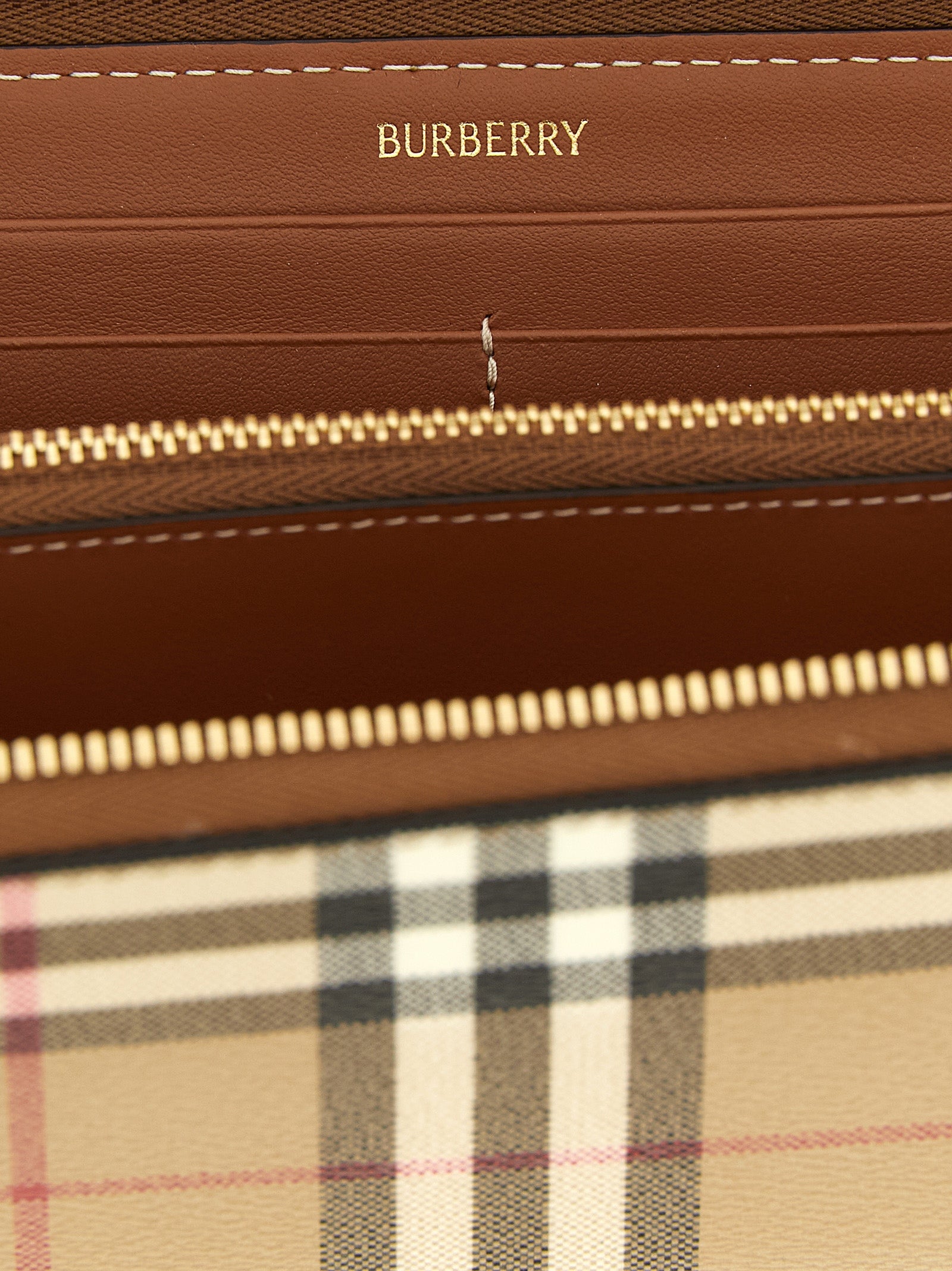 Burberry Beige Polyethylene Cardholder Burberry