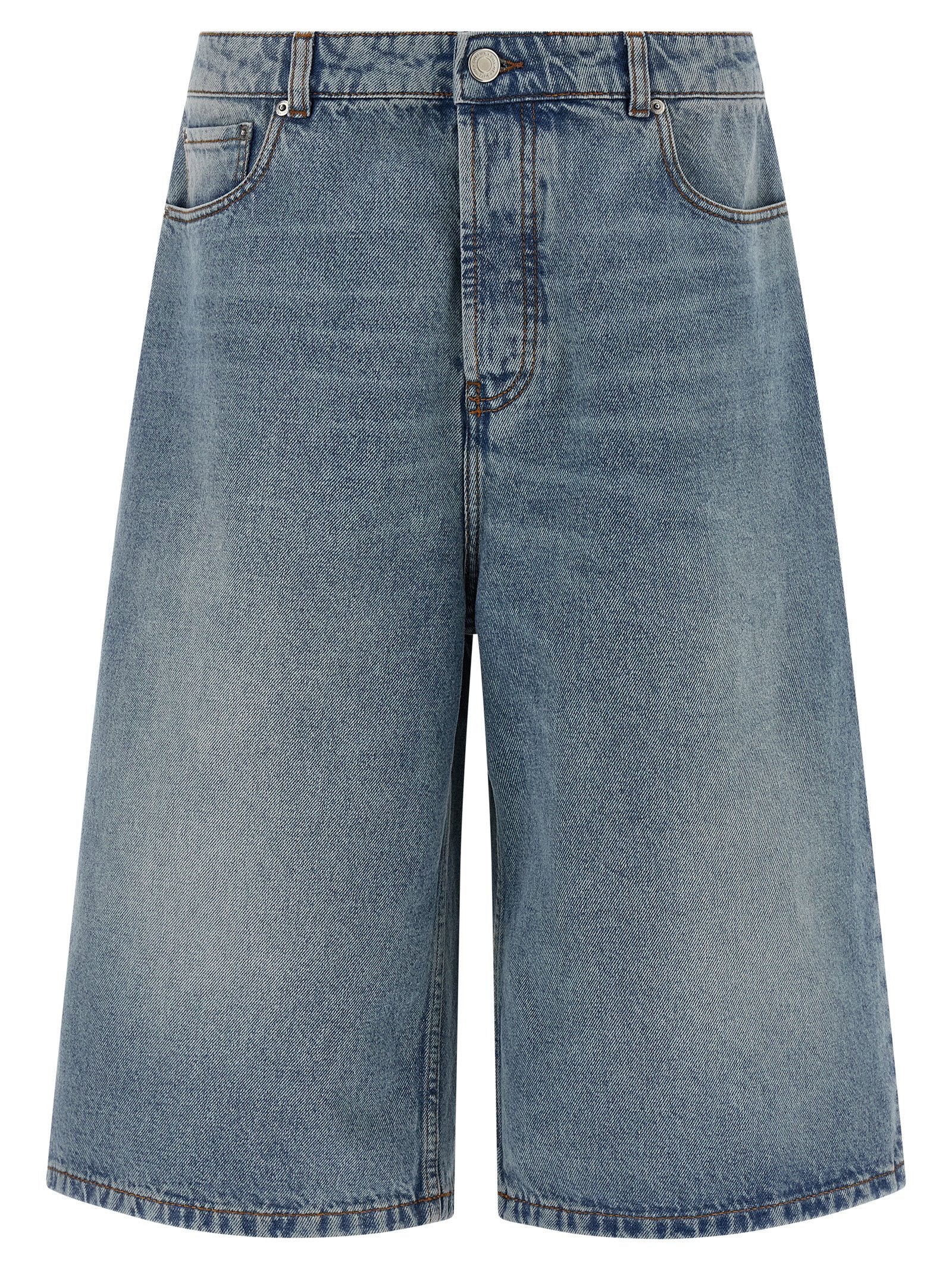 Ami Paris Blue Cotton Bermuda Shorts Ami Paris