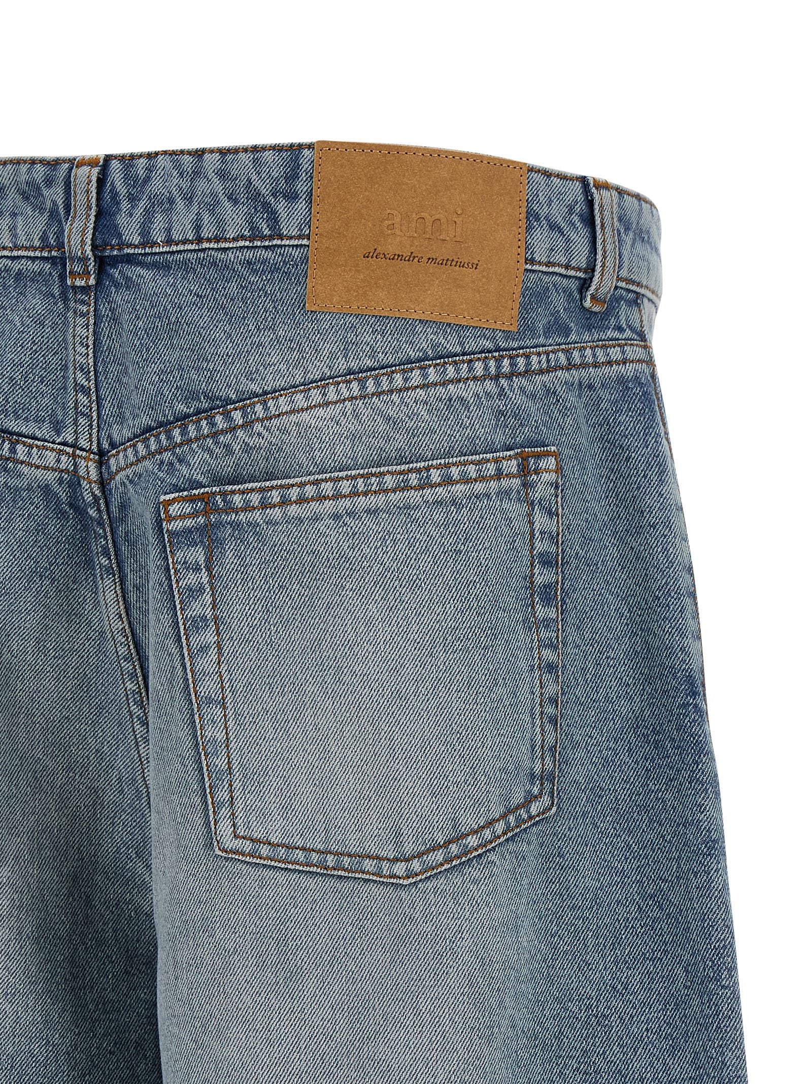 Ami Paris Blue Cotton Bermuda Shorts Ami Paris