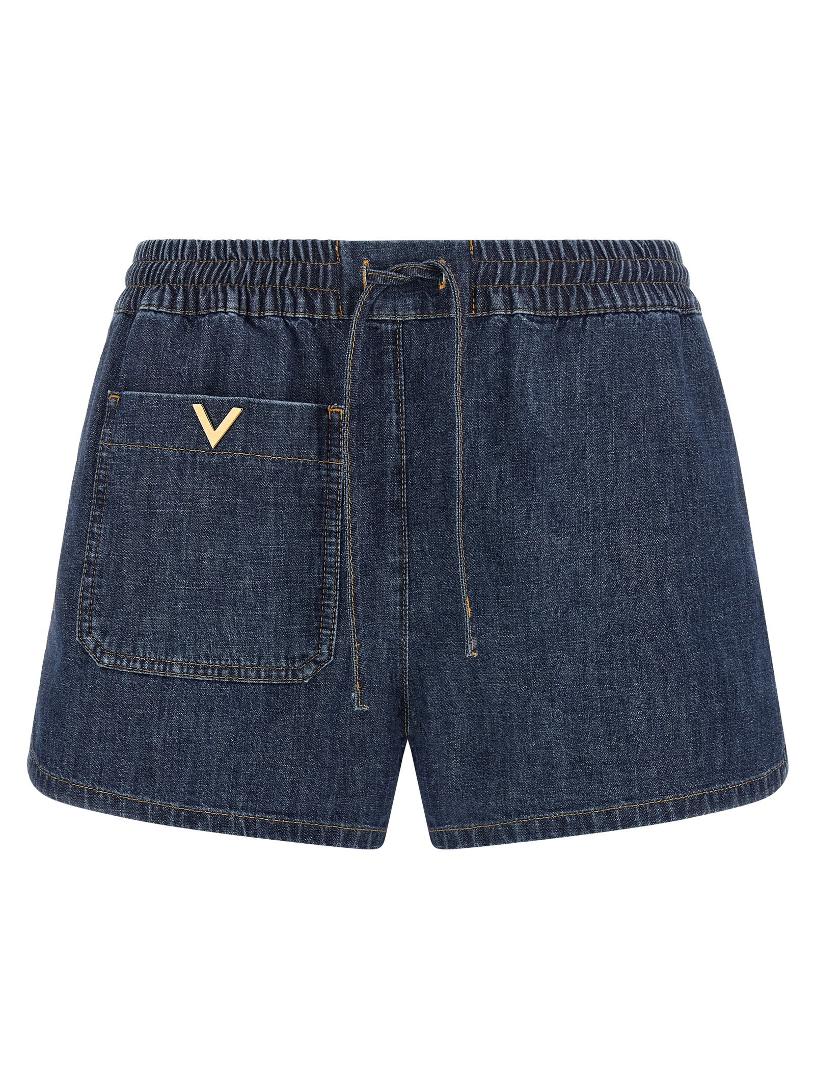 Valentino Garavani Blue Cotton Bermuda Shorts Valentino Garavani