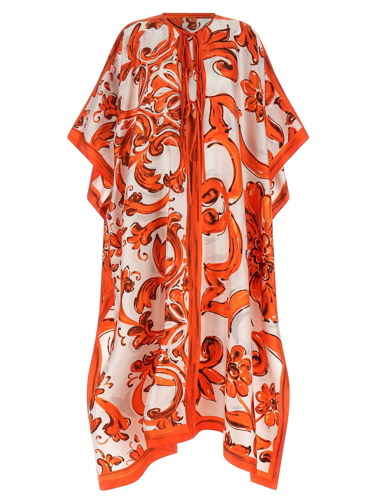 Dolce & Gabbana Orange Silk Long Dress Dolce & Gabbana