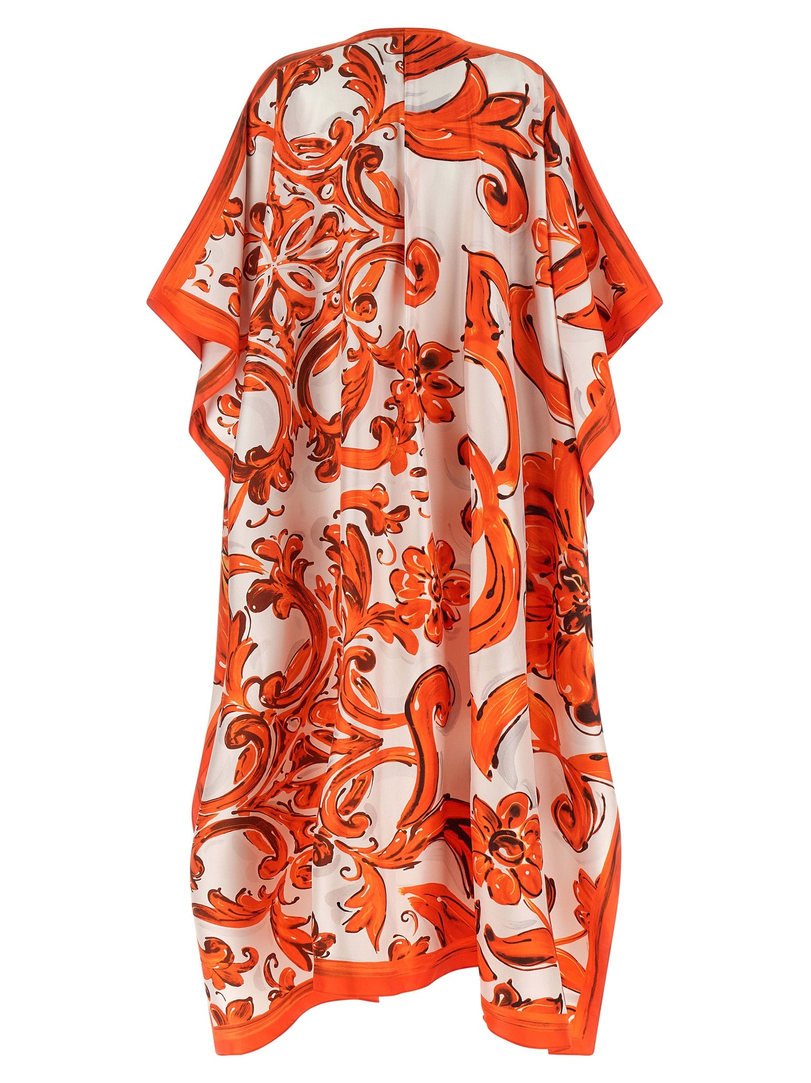Dolce & Gabbana Orange Silk Long Dress Dolce & Gabbana