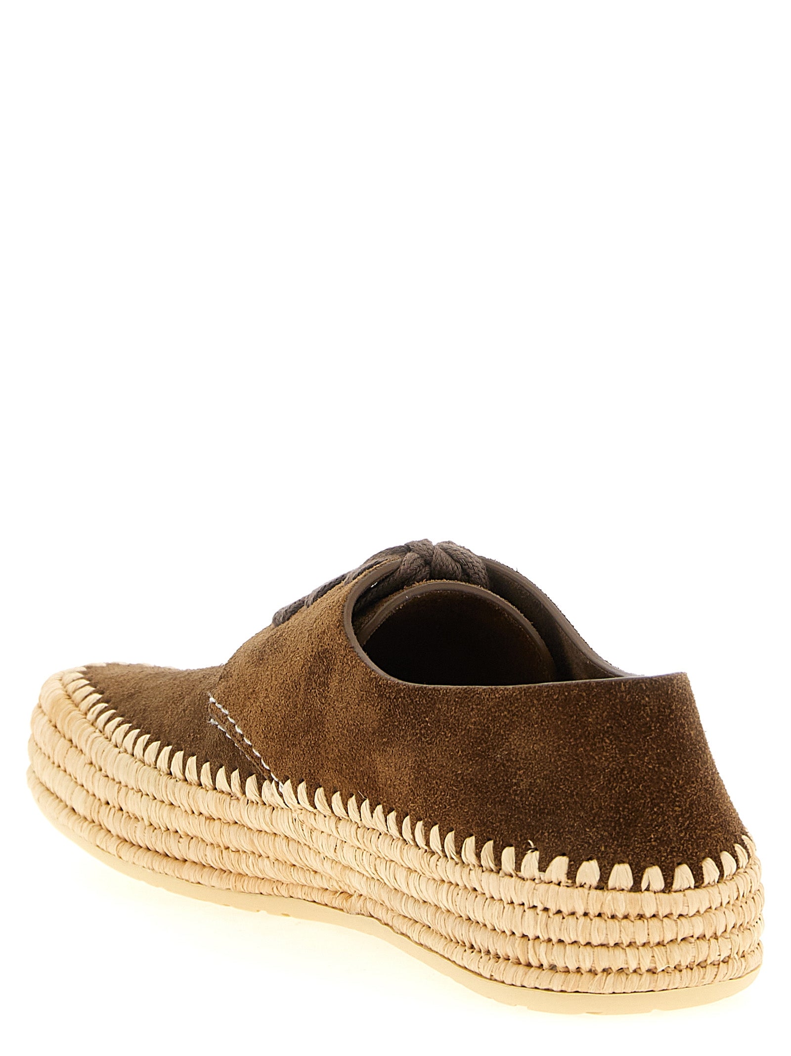 Loewe Brown Calfskin Espadrilles Loewe