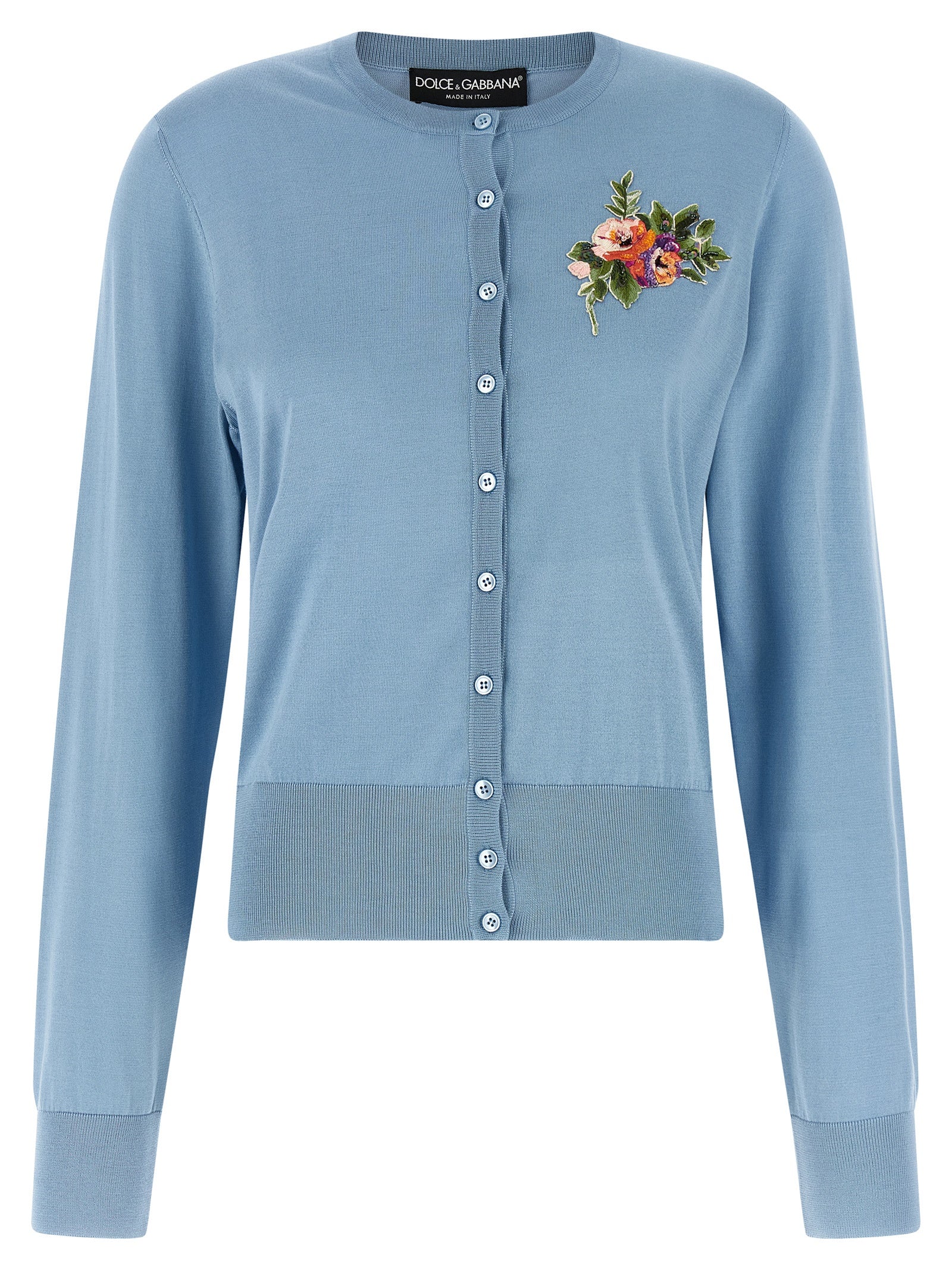 Dolce & Gabbana Blue Silk Cardigan Dolce & Gabbana