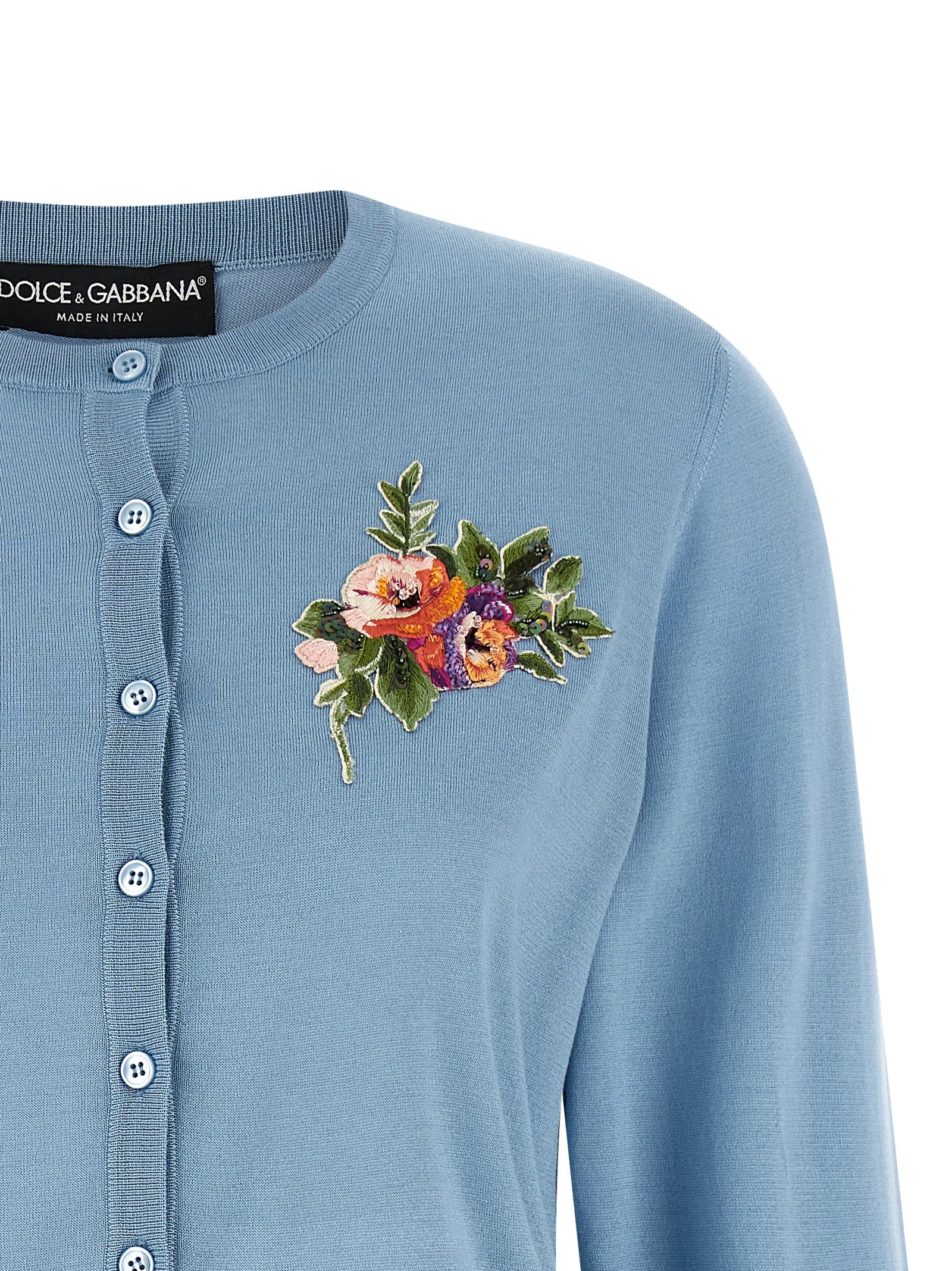 Dolce & Gabbana Blue Silk Cardigan Dolce & Gabbana