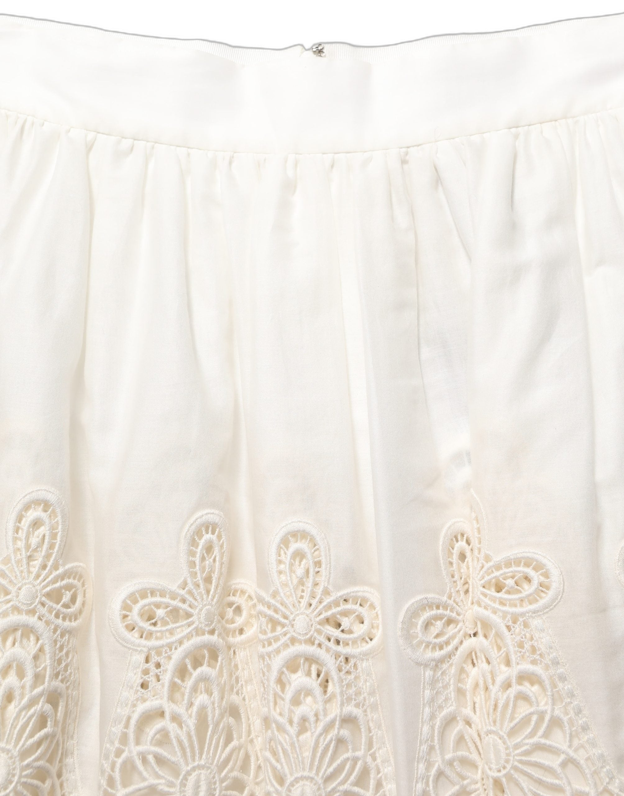 Dolce & Gabbana White Floral Embroidered A-line Mini Skirt Dolce & Gabbana