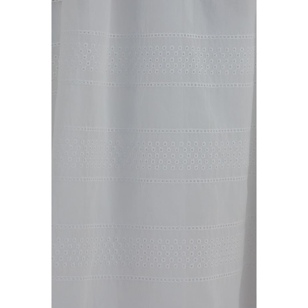 Brunello Cucinelli White Cotton Long Skirt Brunello Cucinelli