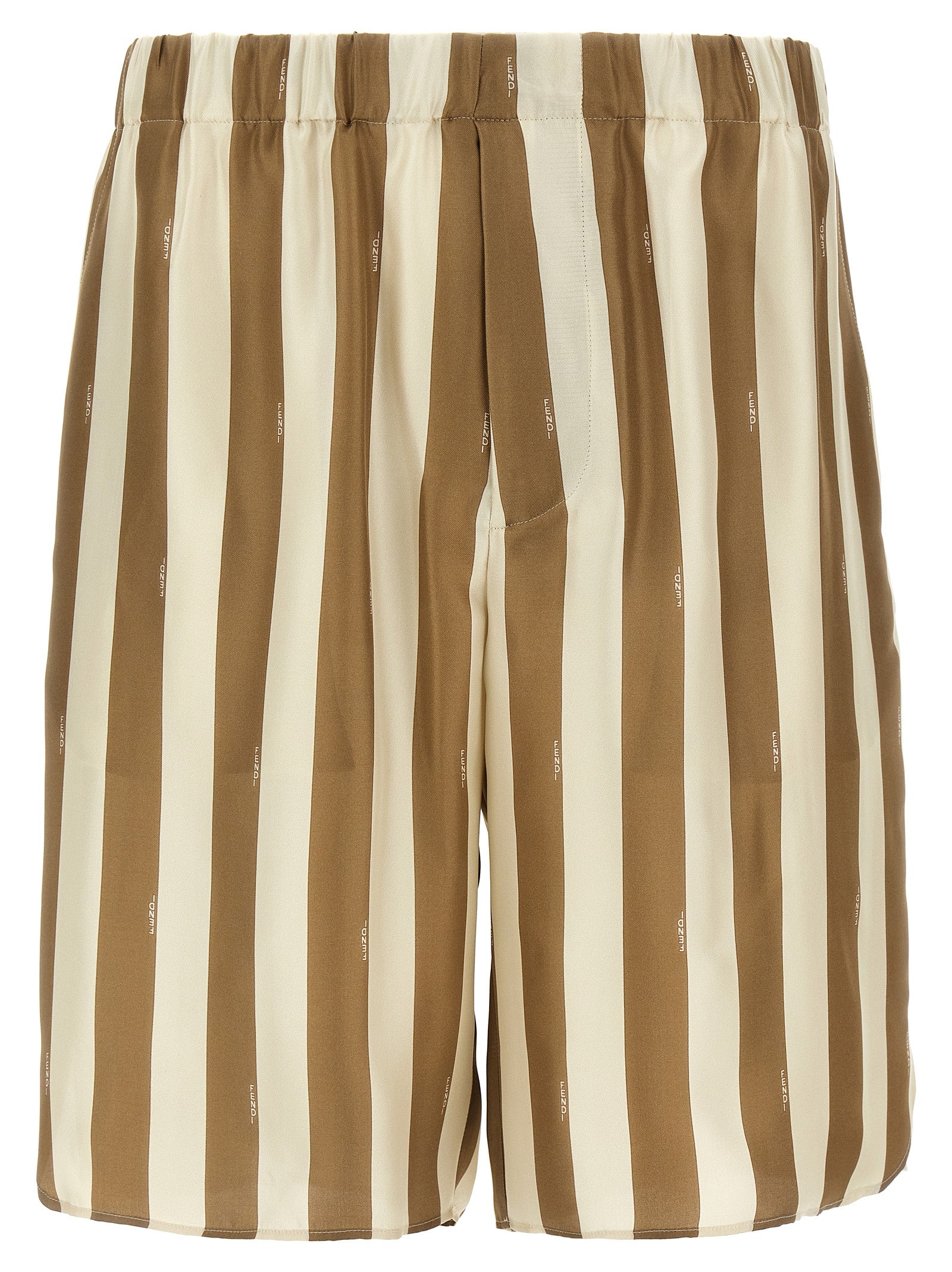 Fendi Beige Silk Bermuda Shorts Fendi