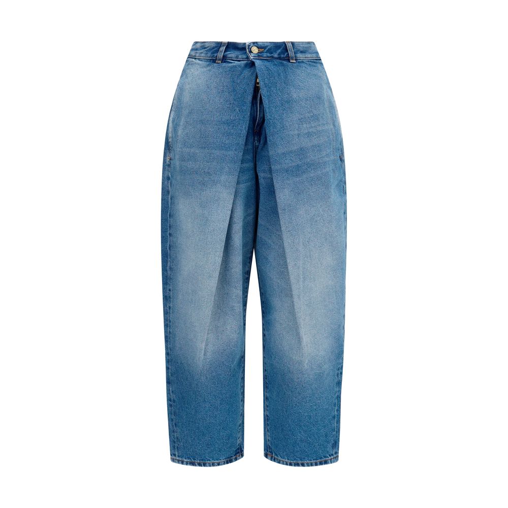 Balmain Blue Cotton Relaxed Fit Jeans Balmain
