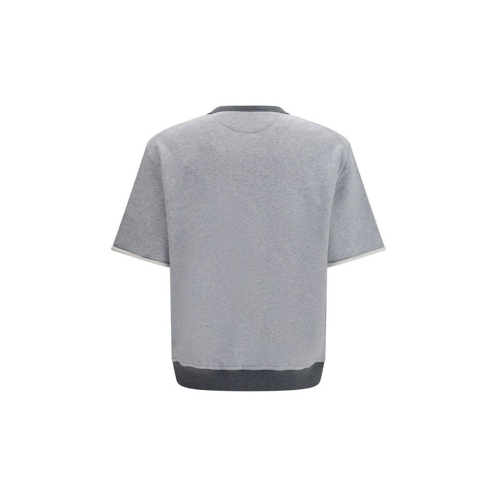 Brunello Cucinelli Gray Cotton Sweatshirt Brunello Cucinelli