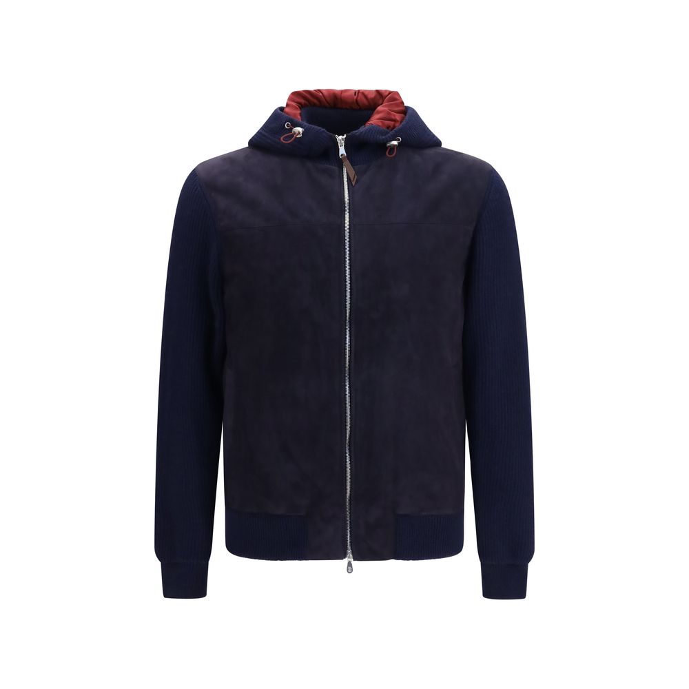 Brunello Cucinelli Blue Wool Oves Aries Full-Length Jacket Brunello Cucinelli