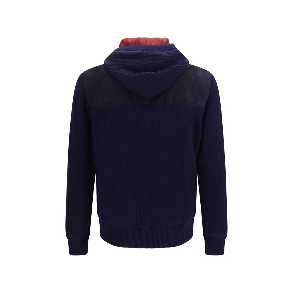 Brunello Cucinelli Blue Wool Oves Aries Full-Length Jacket Brunello Cucinelli