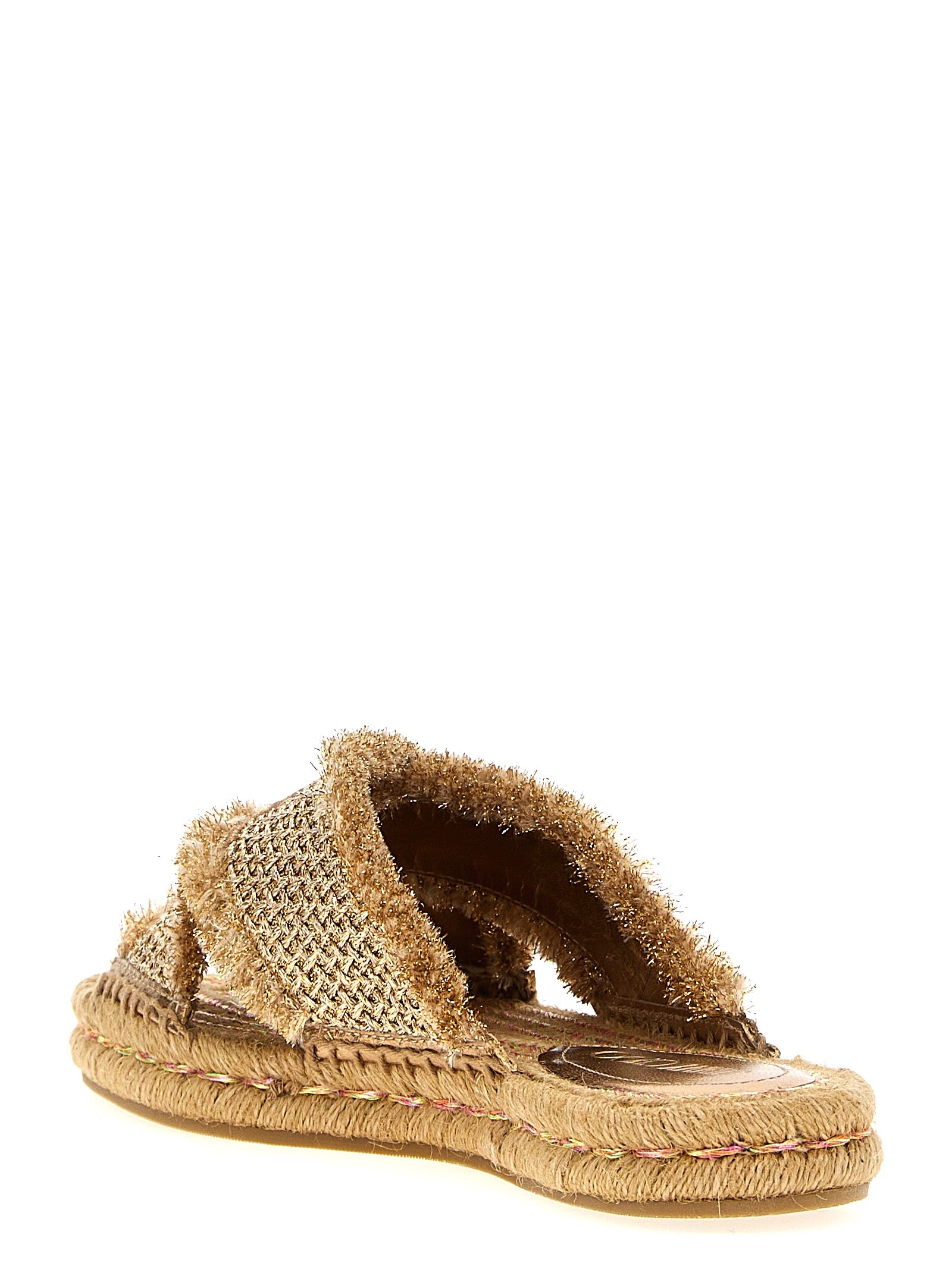 Jimmy Choo Gold Textile Slides Jimmy Choo
