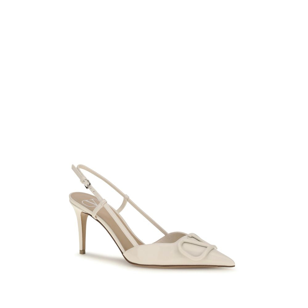 Valentino Garavani Beige Calf Leather Bos Taurus High Heel Pumps Valentino Garavani