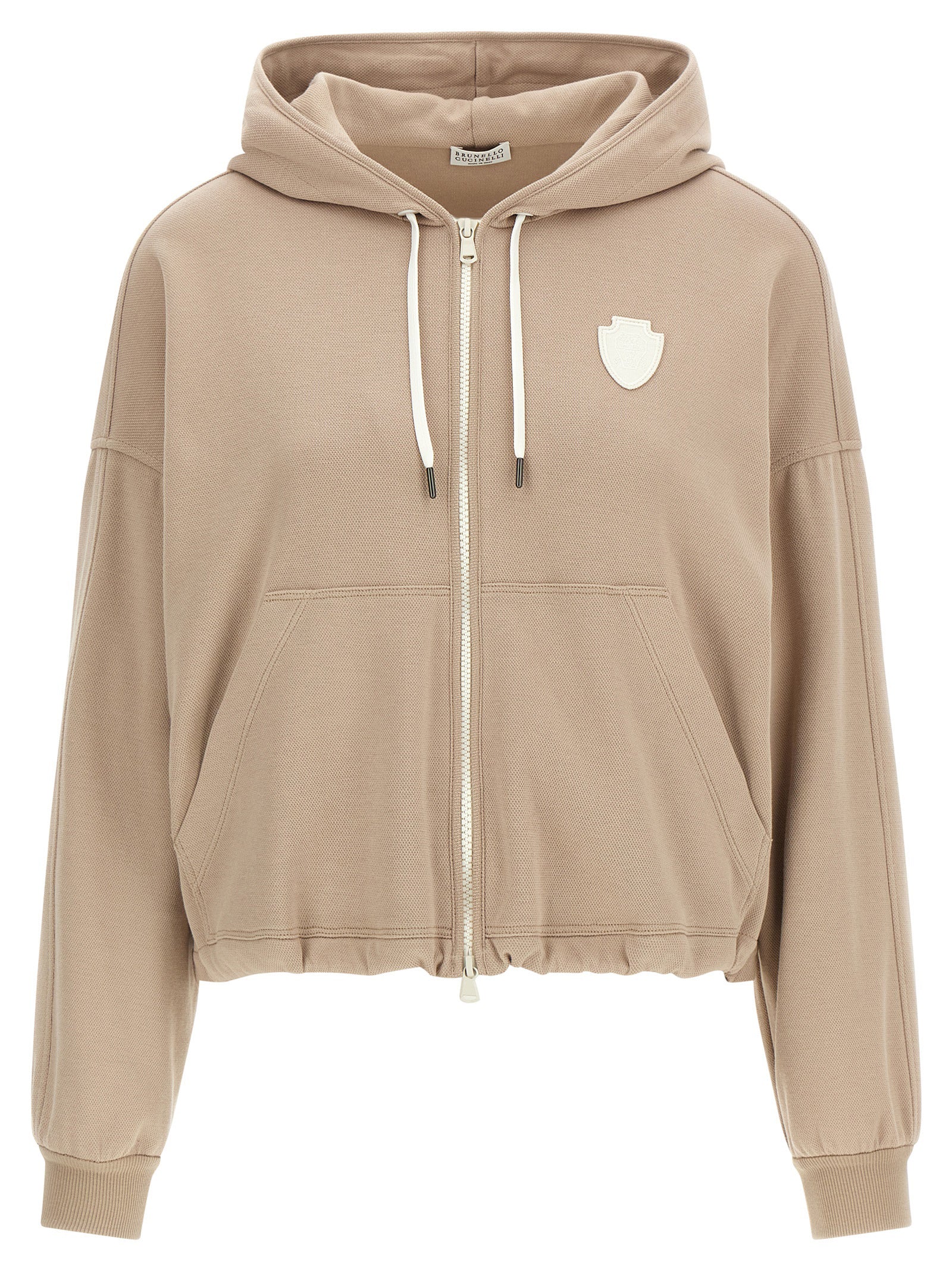 Brunello Cucinelli Beige Cotton Hoodie Brunello Cucinelli