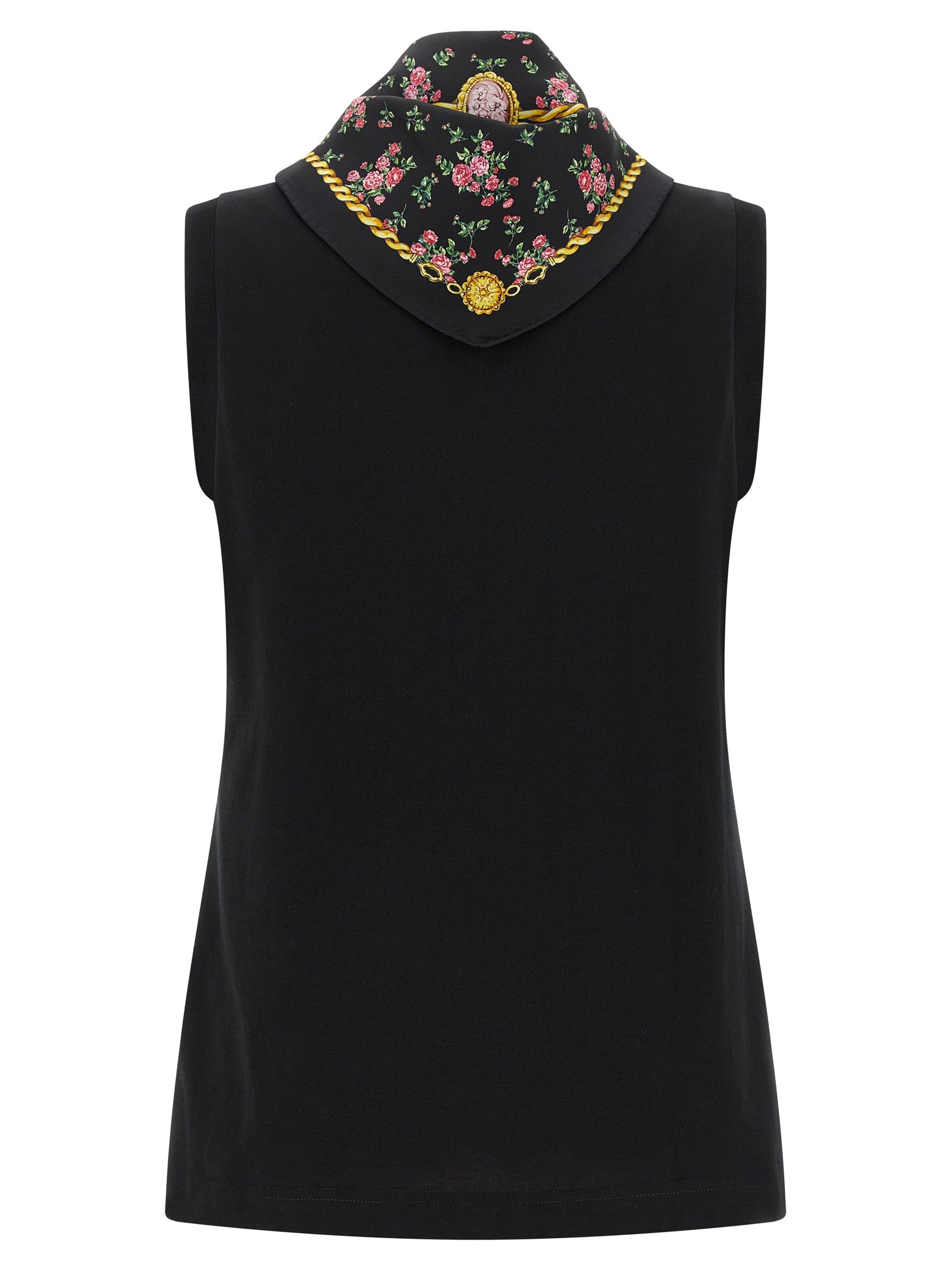 Dolce & Gabbana Black Cotton Sleeveles T-Shirt Dolce & Gabbana
