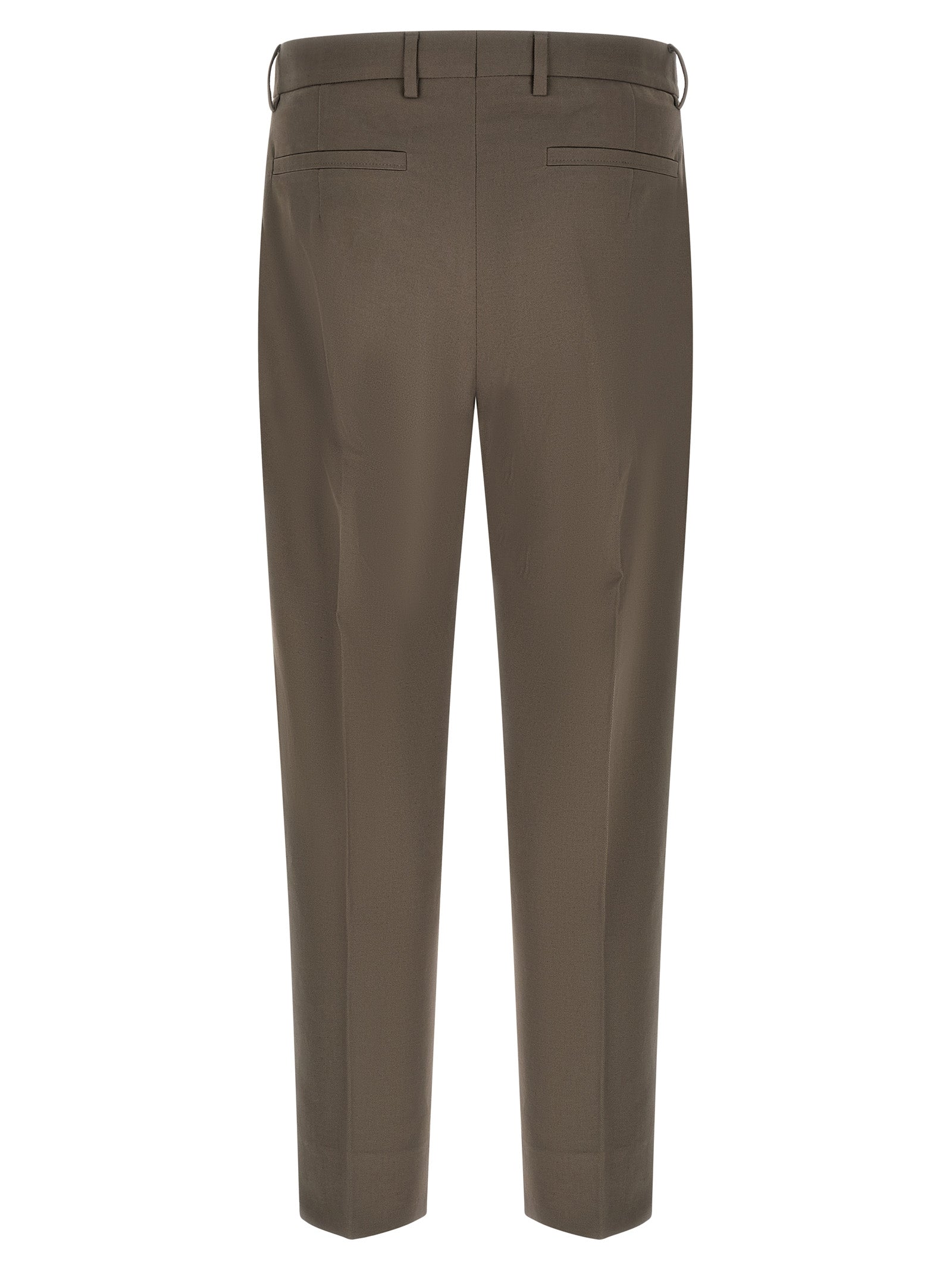 ZEGNA Brown Cotton Dress Pants
