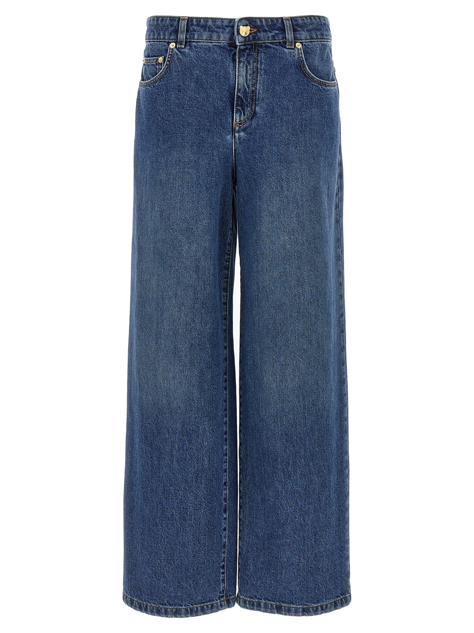 Moschino Blue Cotton Relaxed Fit Jeans Moschino