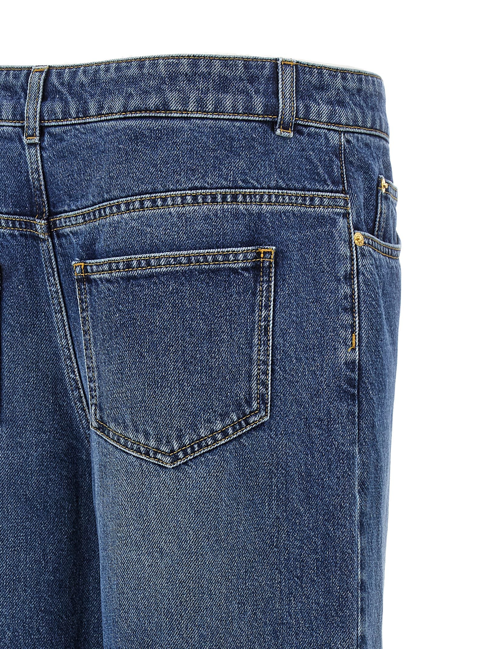 Moschino Blue Cotton Relaxed Fit Jeans Moschino
