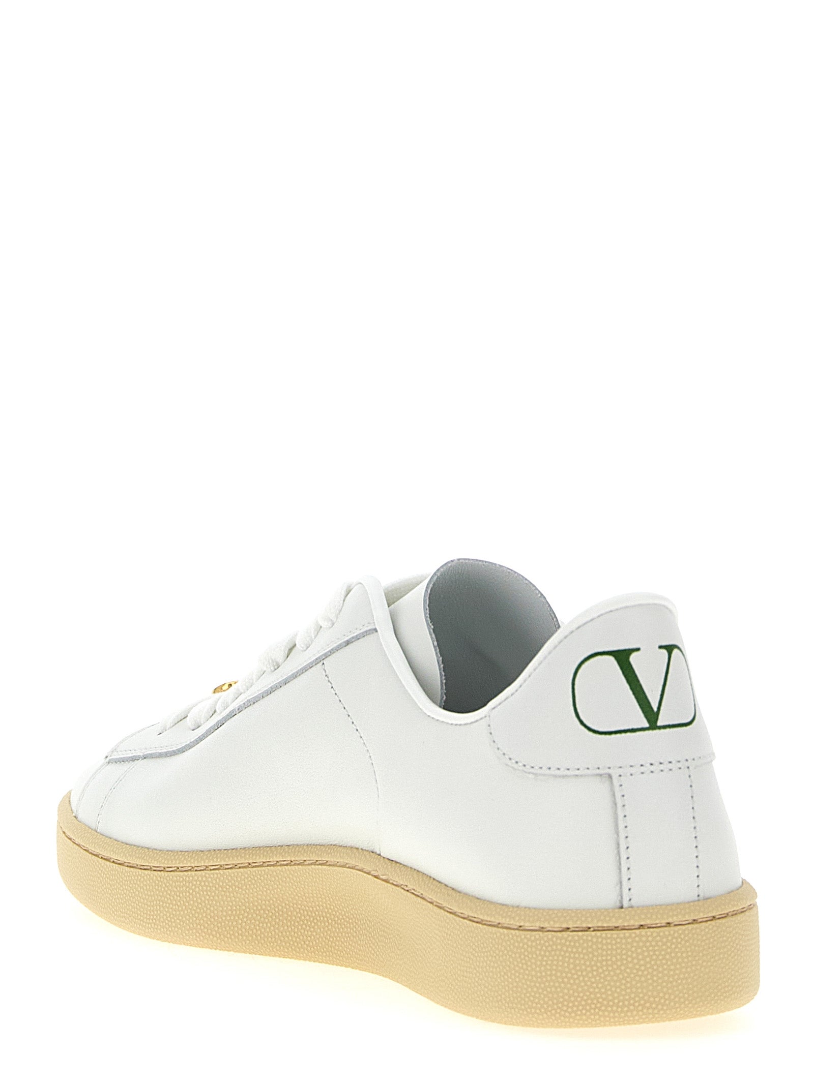 Valentino Garavani White Calfskin Low Top Sneakers Valentino Garavani