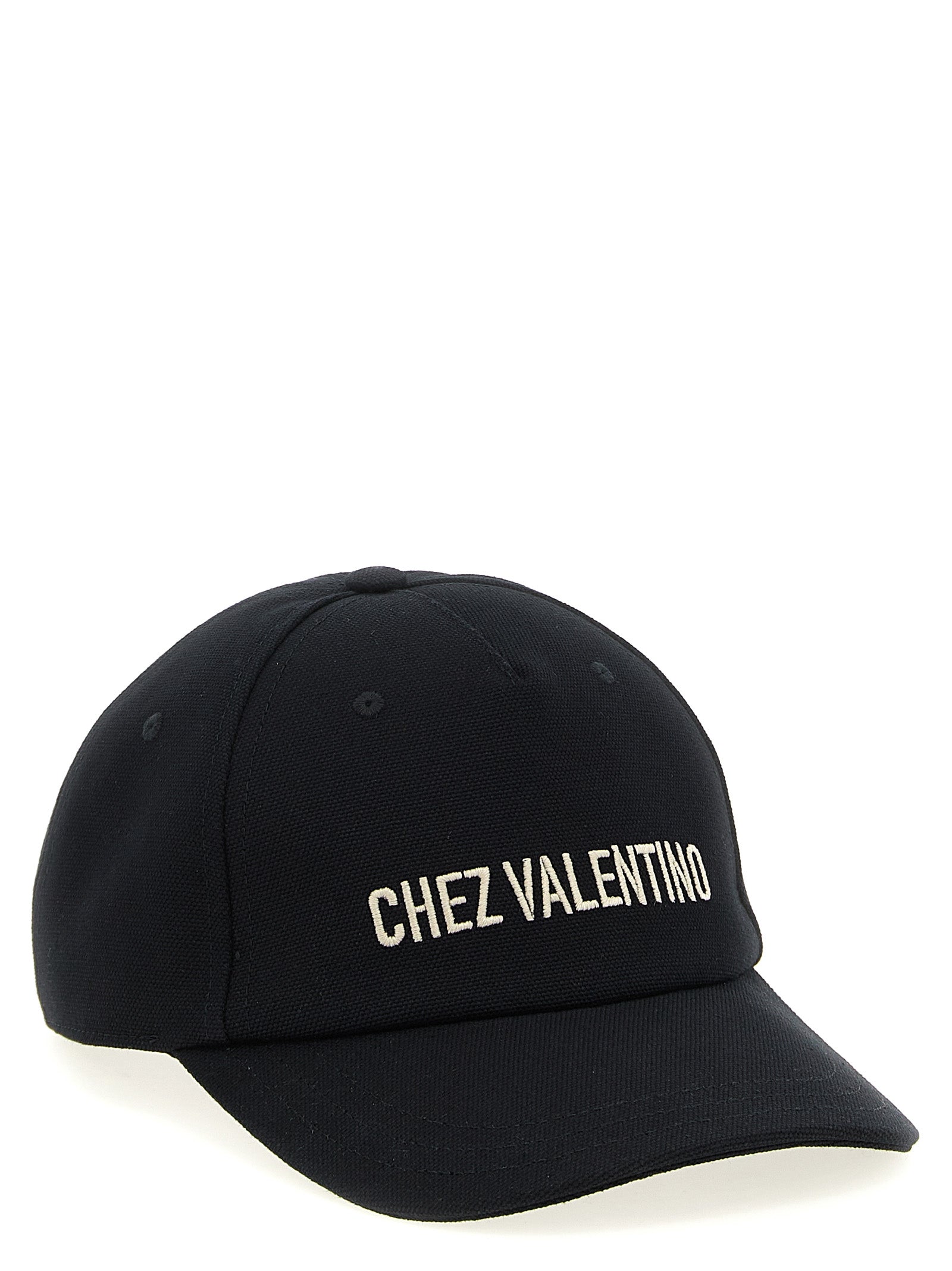Valentino Garavani Black Cotton Cap (Baseball Hat) Valentino Garavani