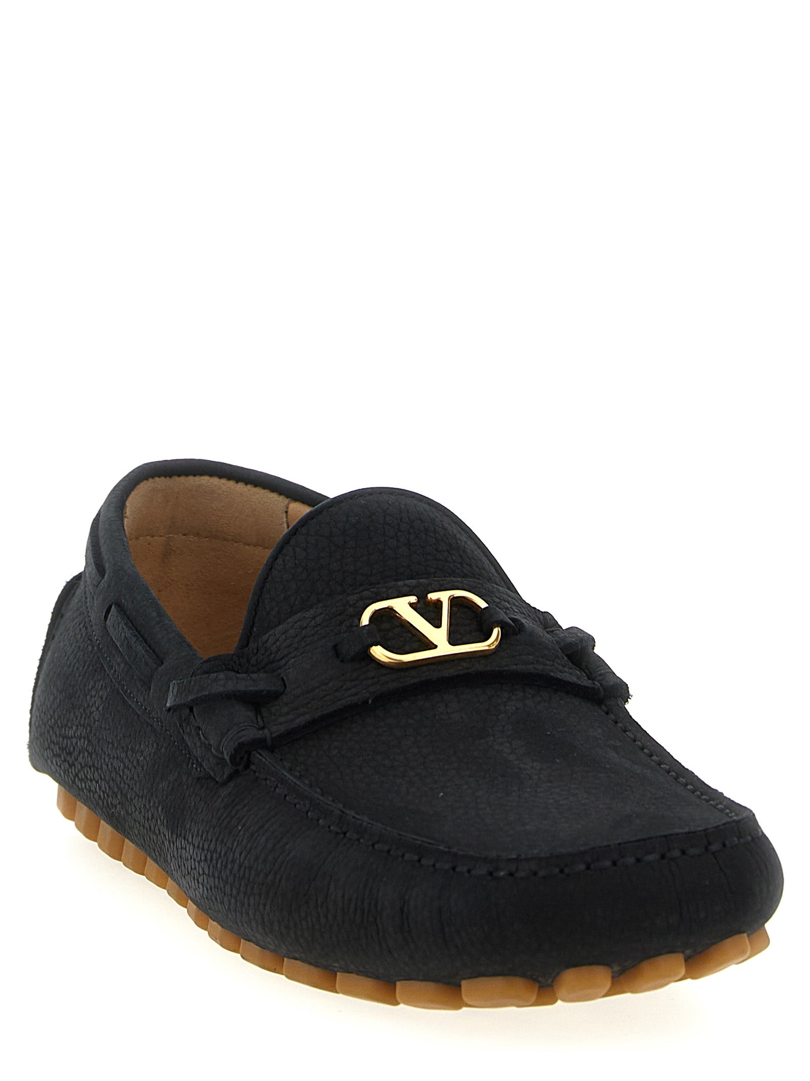 Valentino Garavani Black Calfskin Slip-On Loafers Valentino Garavani
