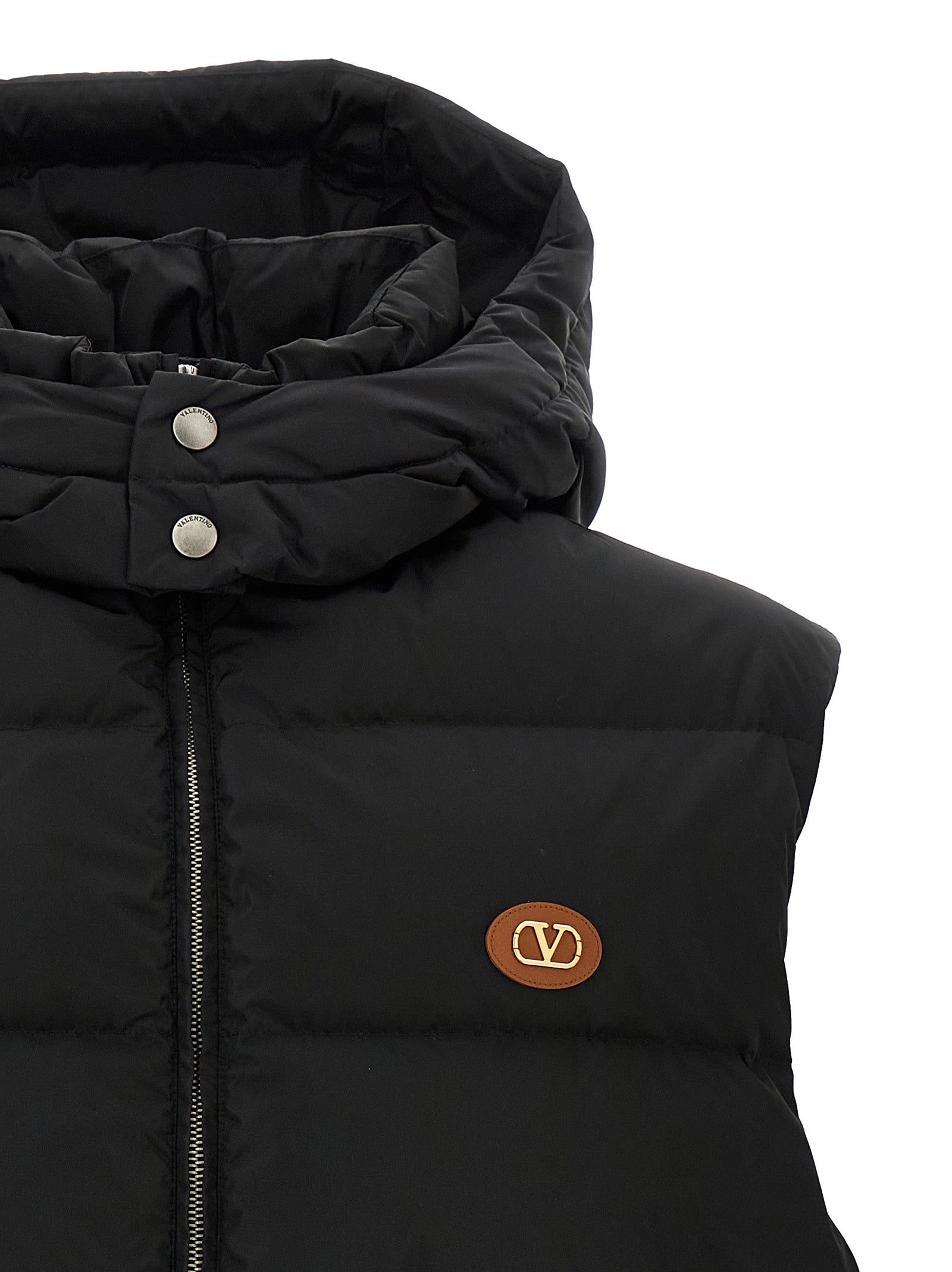 Valentino Garavani Black Polyamide Sleeveless Jacket Valentino Garavani
