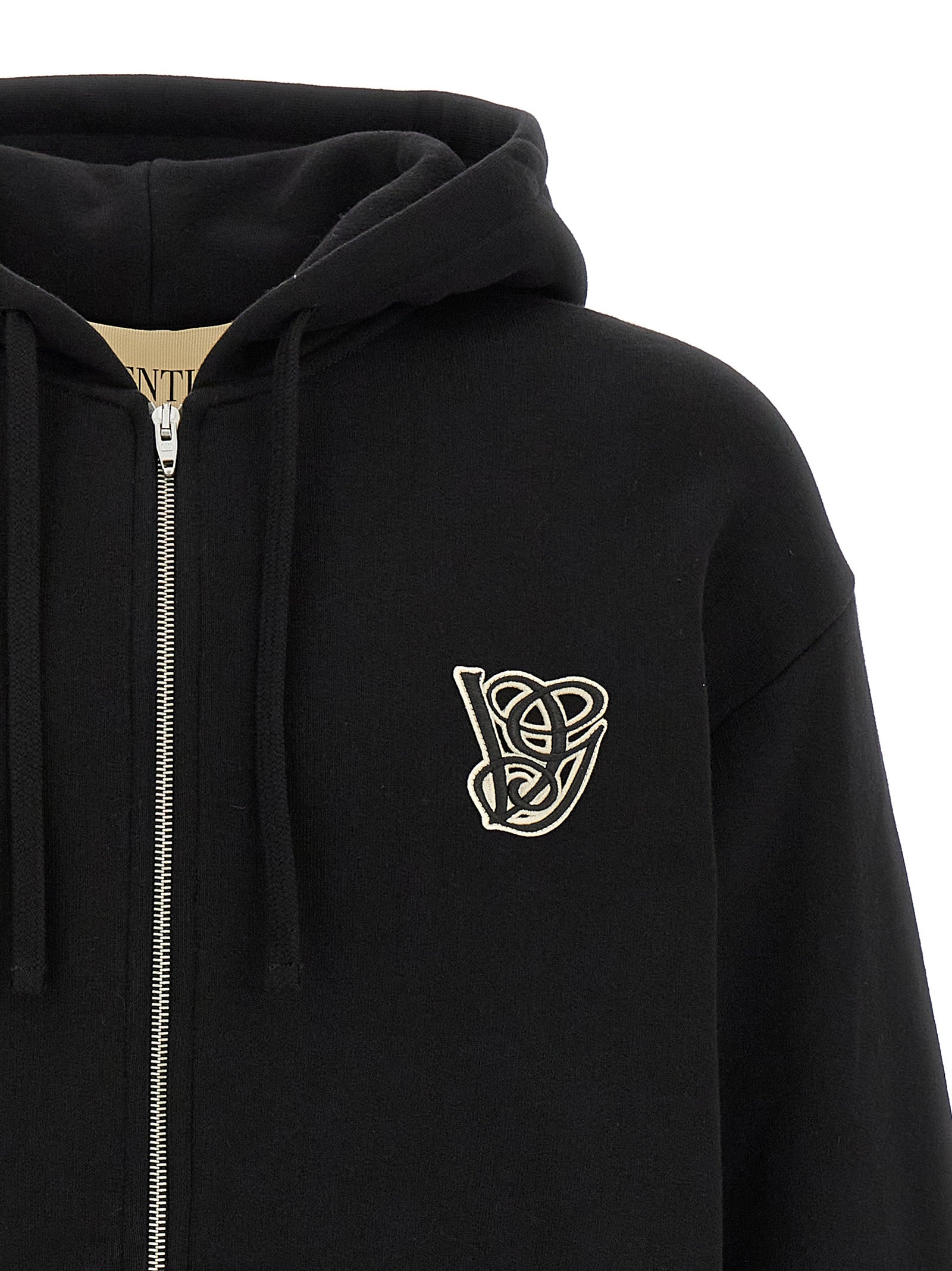 Valentino Garavani Black Cotton Sweatshirt Valentino Garavani