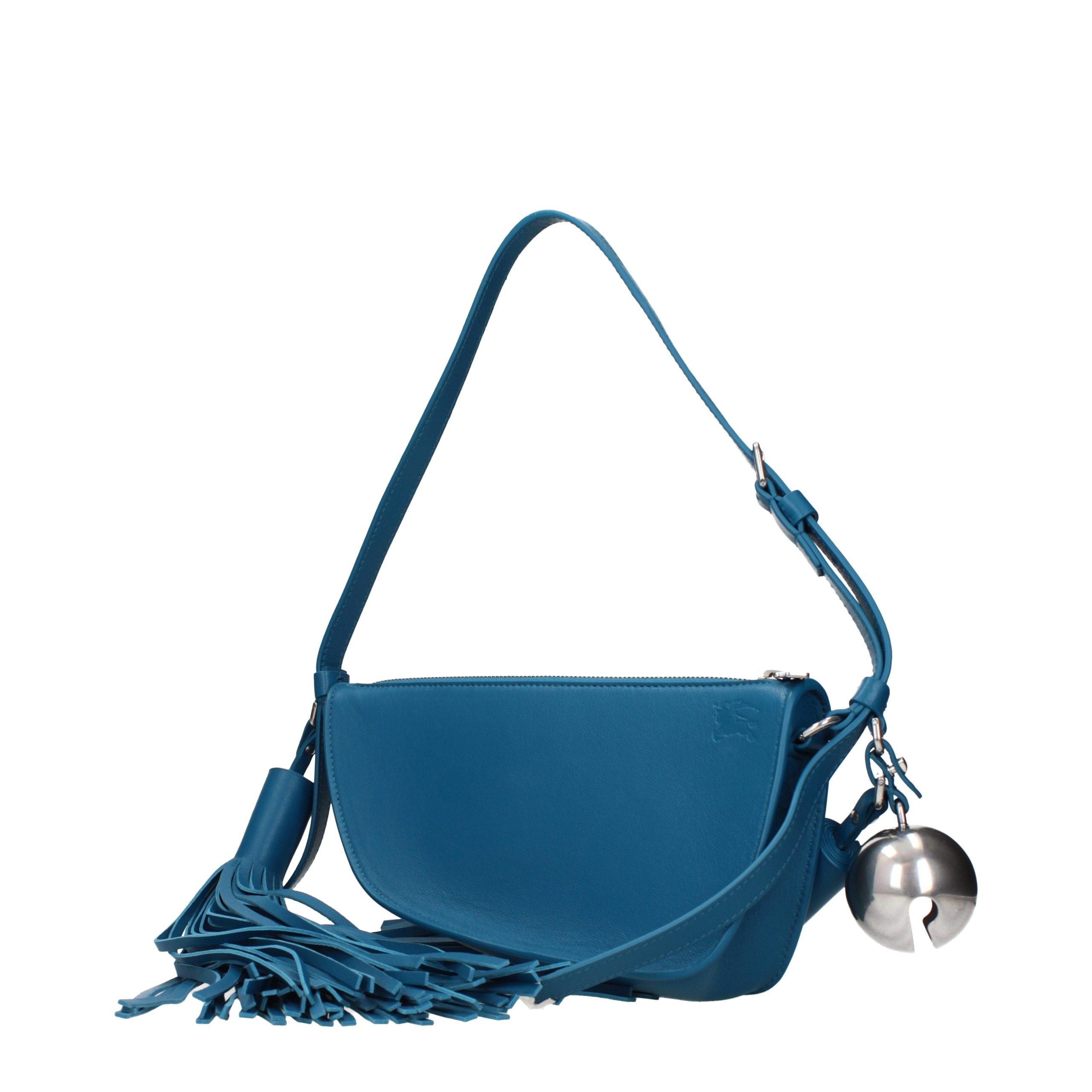 Burberry Blue Leather Shoulder Bag Burberry