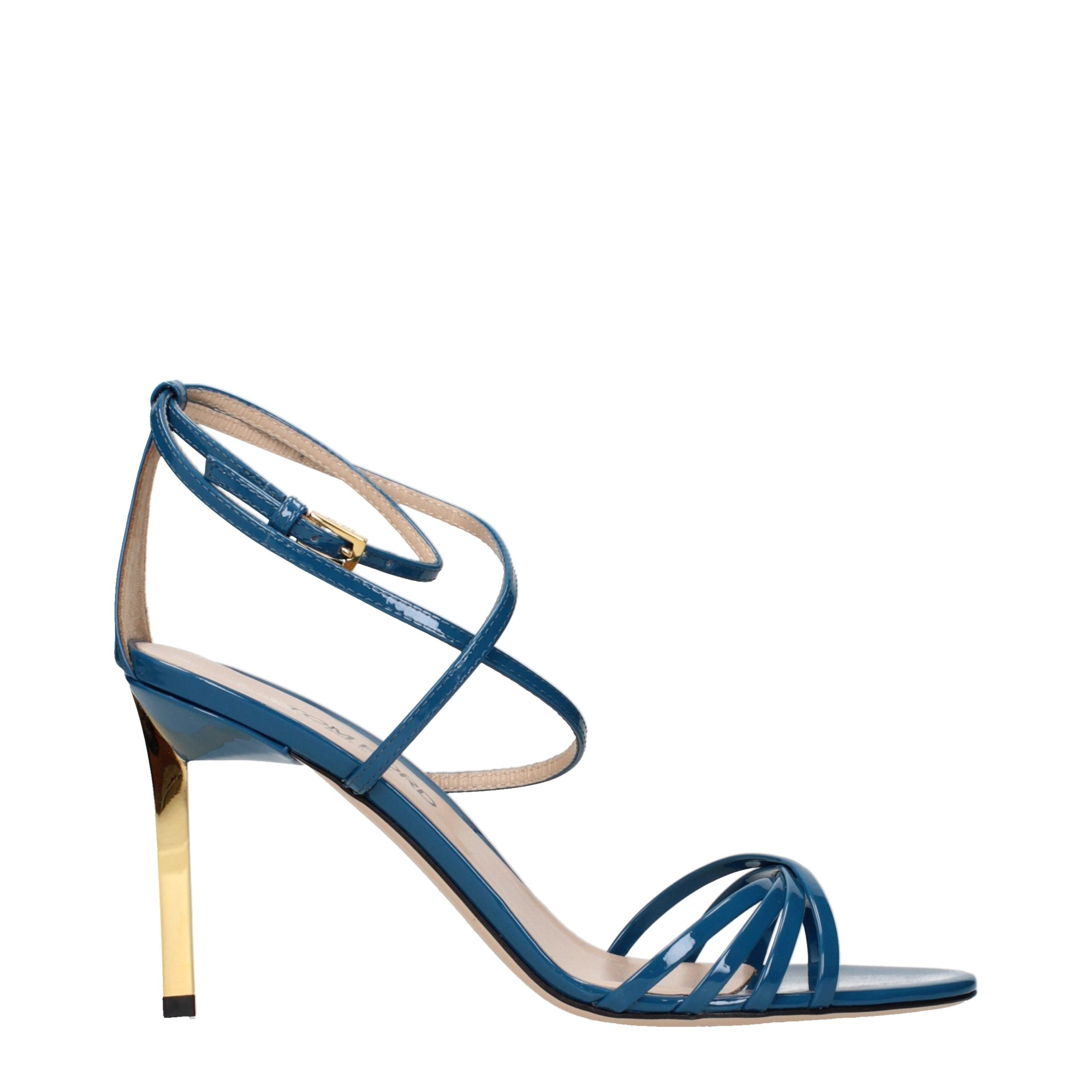 Tom Ford Blue Leather Stiletto Heel Sandals Tom Ford