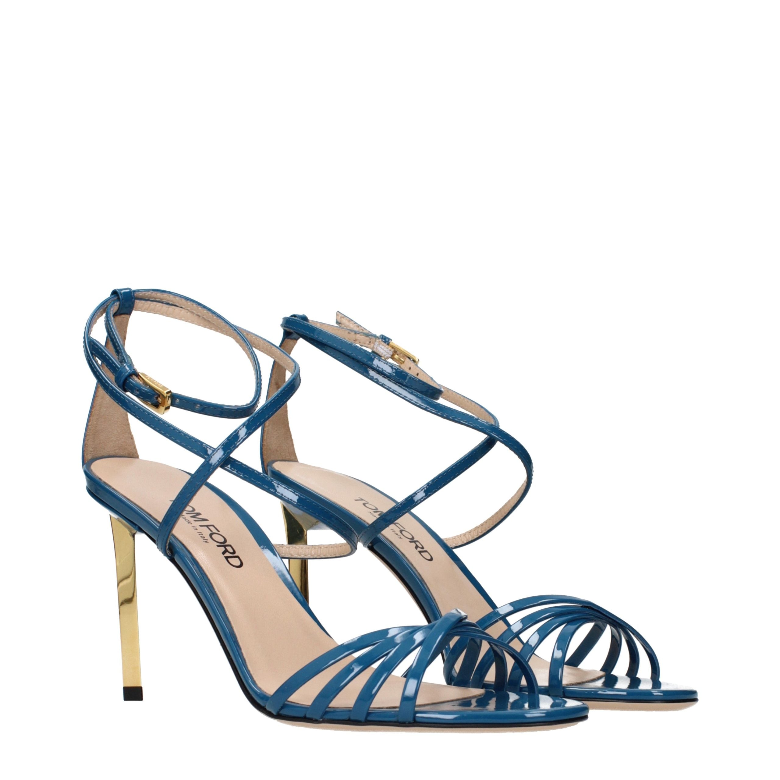 Tom Ford Blue Leather Stiletto Heel Sandals Tom Ford
