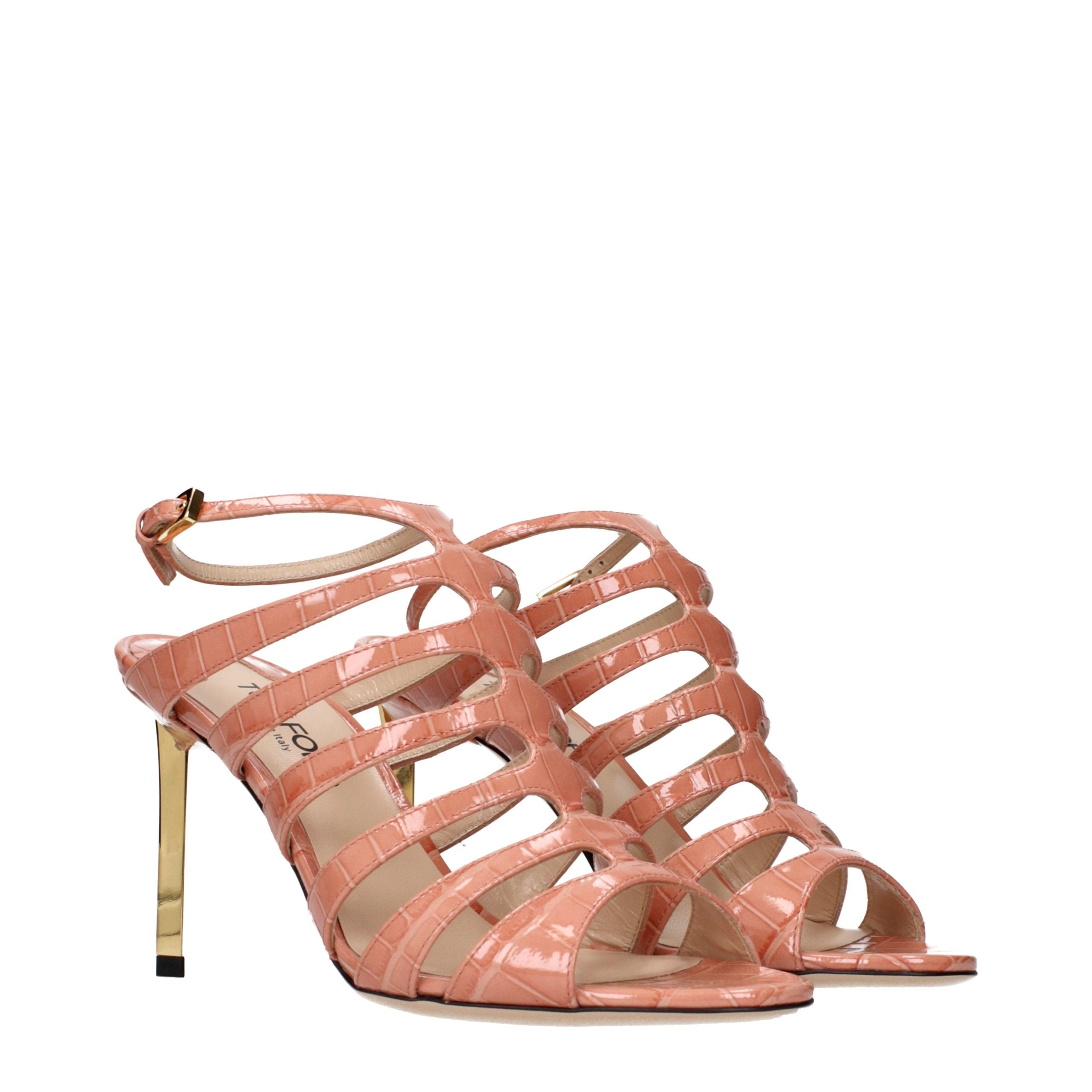 Tom Ford Pink Leather Stiletto Heel Sandals Tom Ford