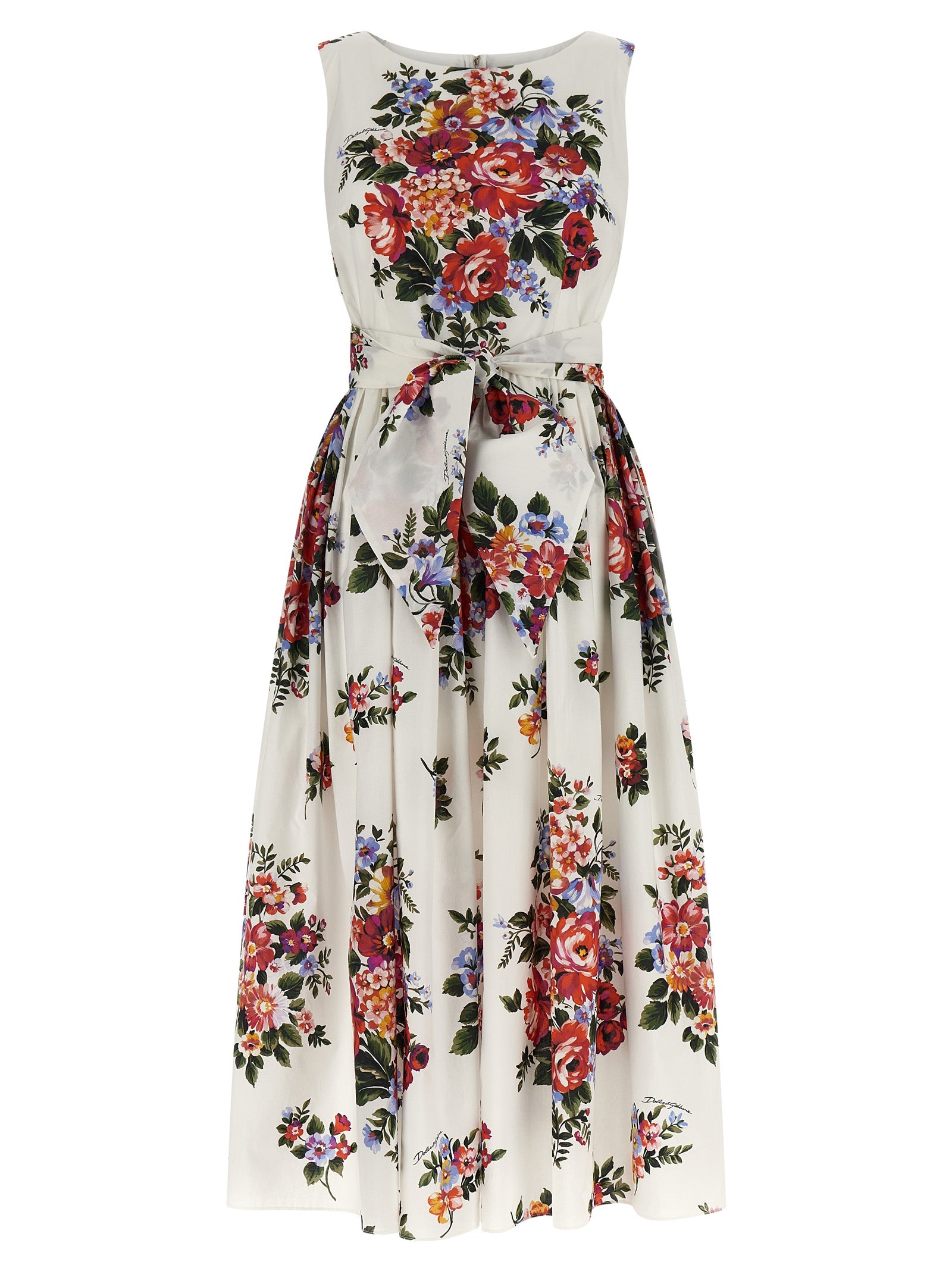 Dolce & Gabbana White Cotton Midi Dress Dolce & Gabbana