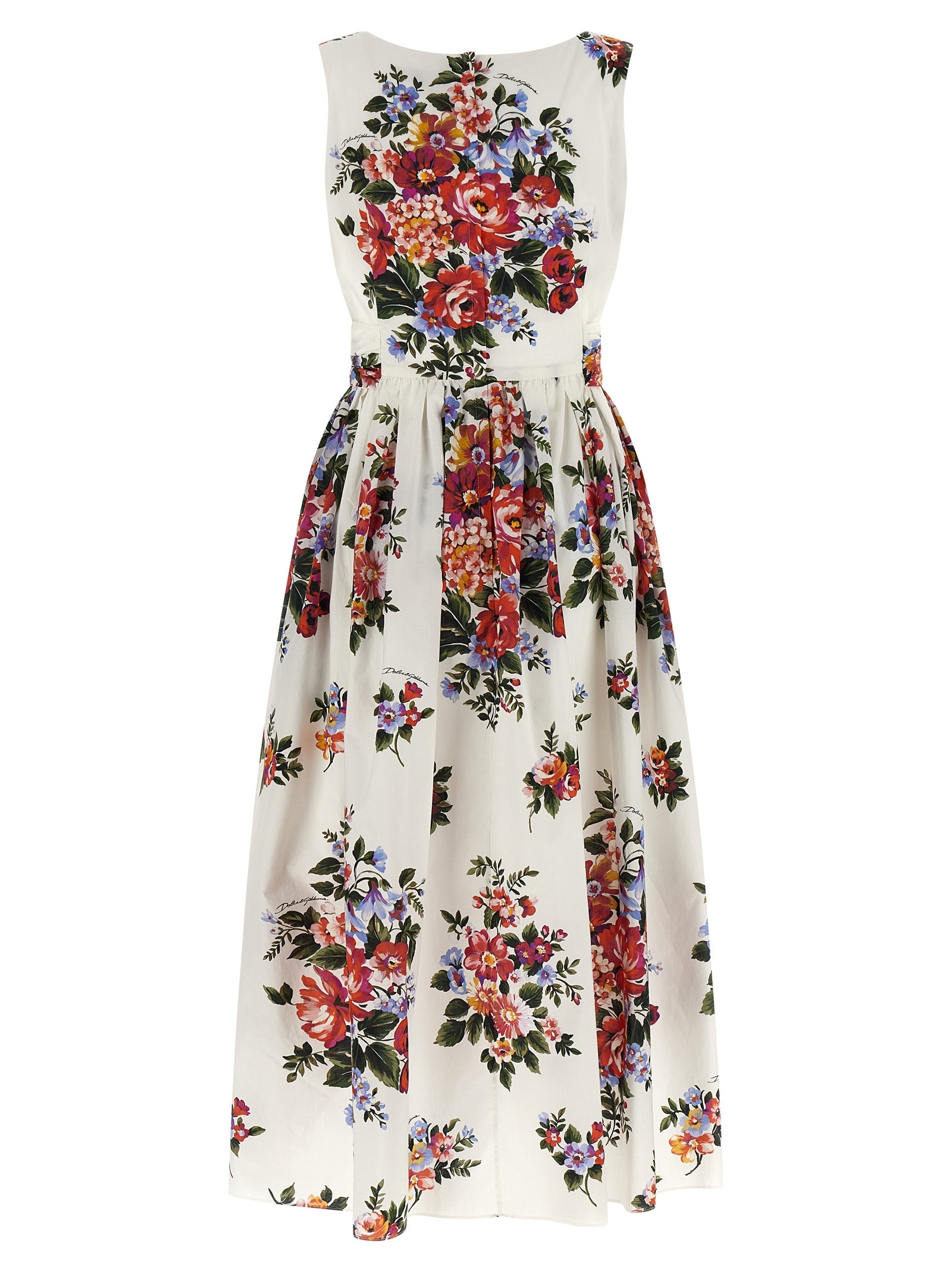 Dolce & Gabbana White Cotton Midi Dress Dolce & Gabbana