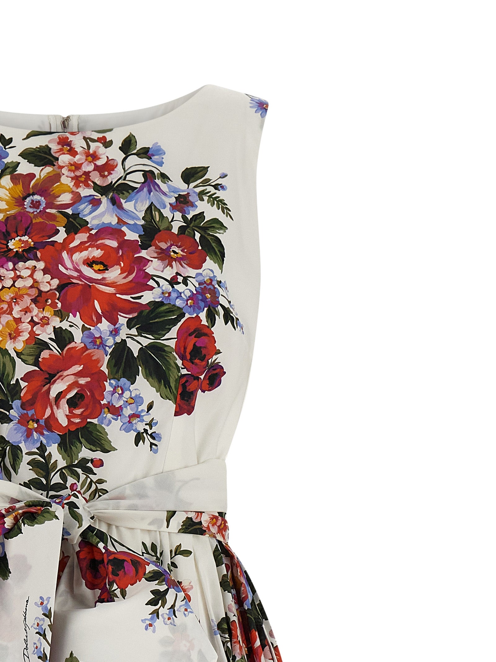 Dolce & Gabbana White Cotton Midi Dress Dolce & Gabbana