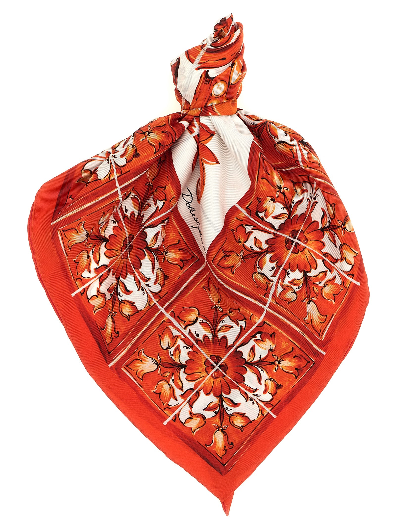 Dolce & Gabbana Orange Silk Umbrella