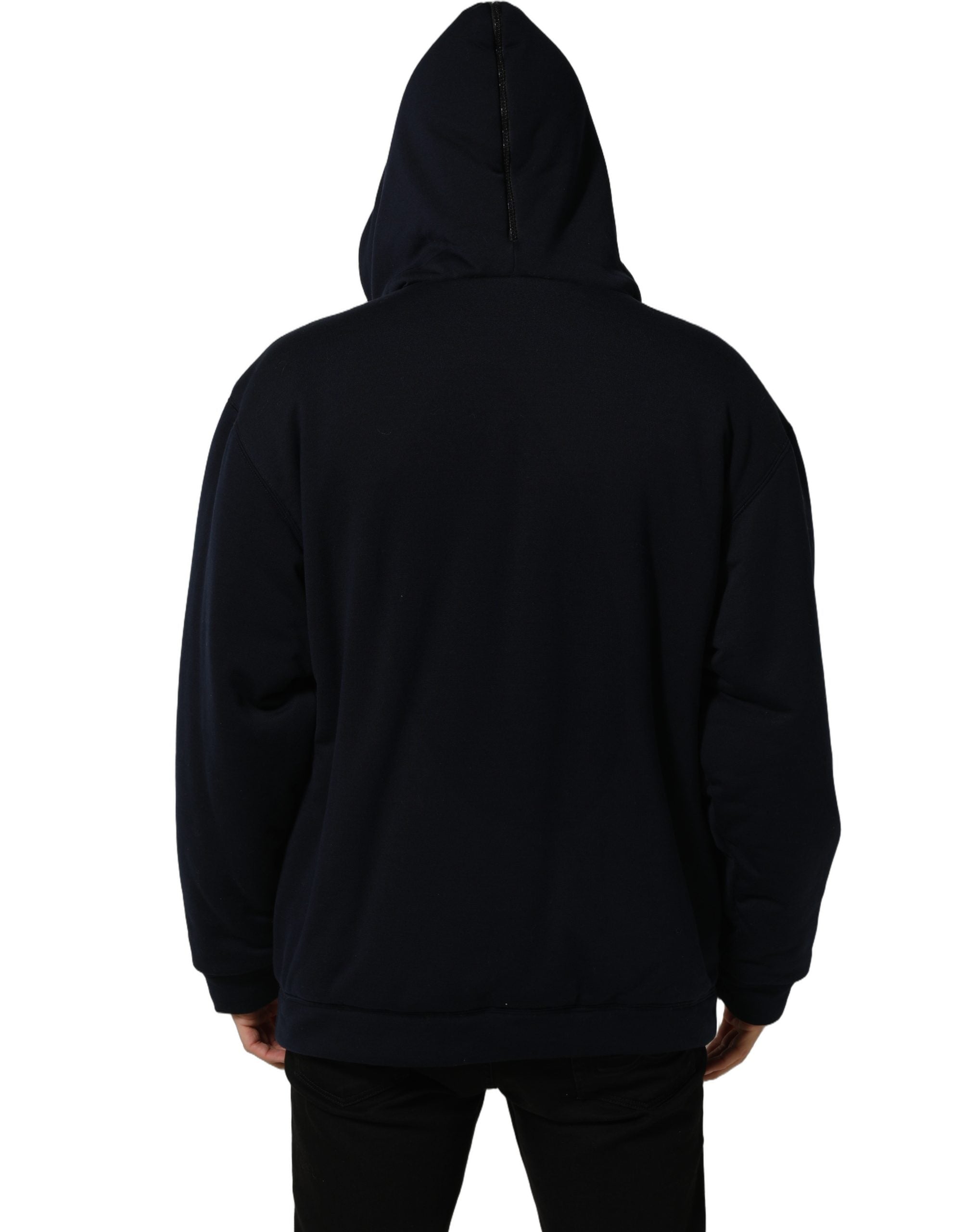 Dolce & Gabbana Black Cotton Full Zip Hooded Bomber Jacket Dolce & Gabbana