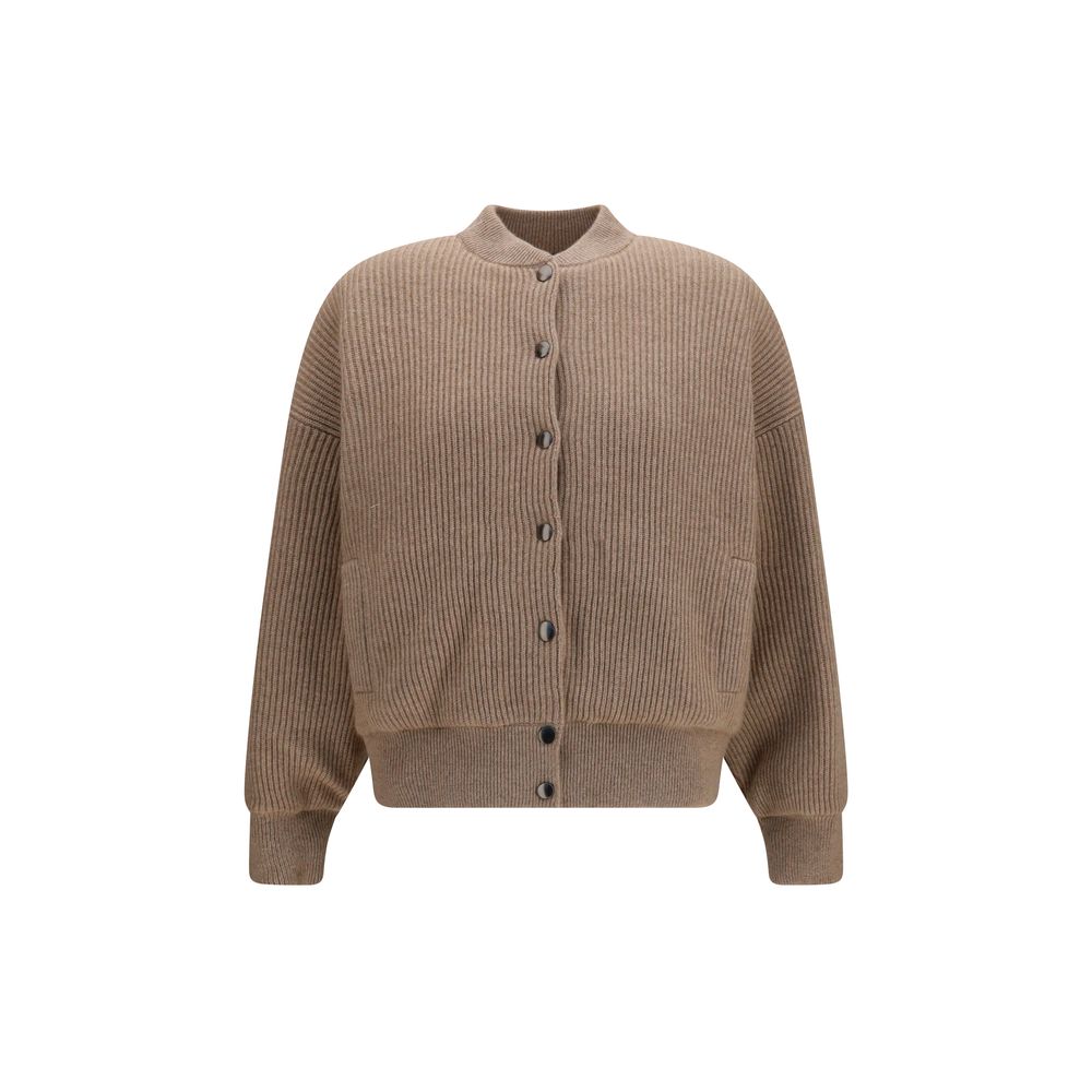 Brunello Cucinelli Beige Cashmere Bomber Brunello Cucinelli